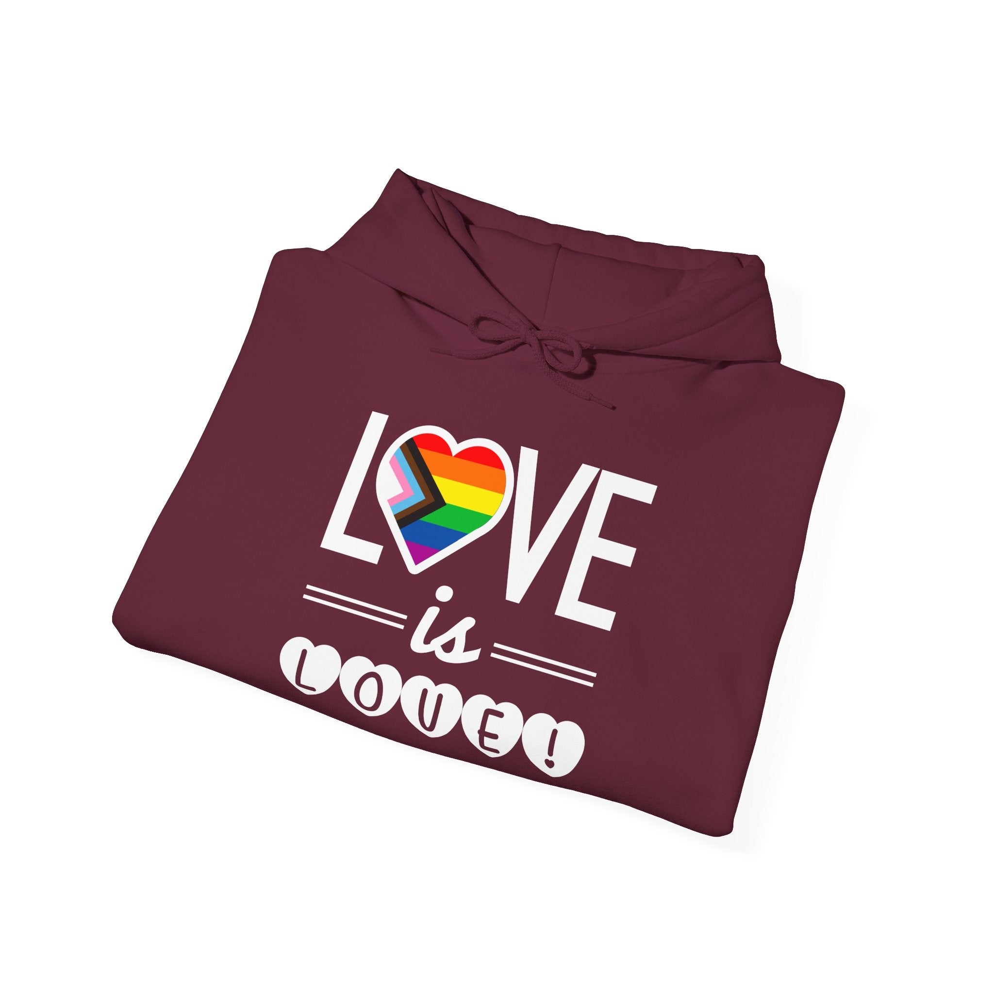Love Is Love Hoodie — Rainbow Heart Pride Pullover