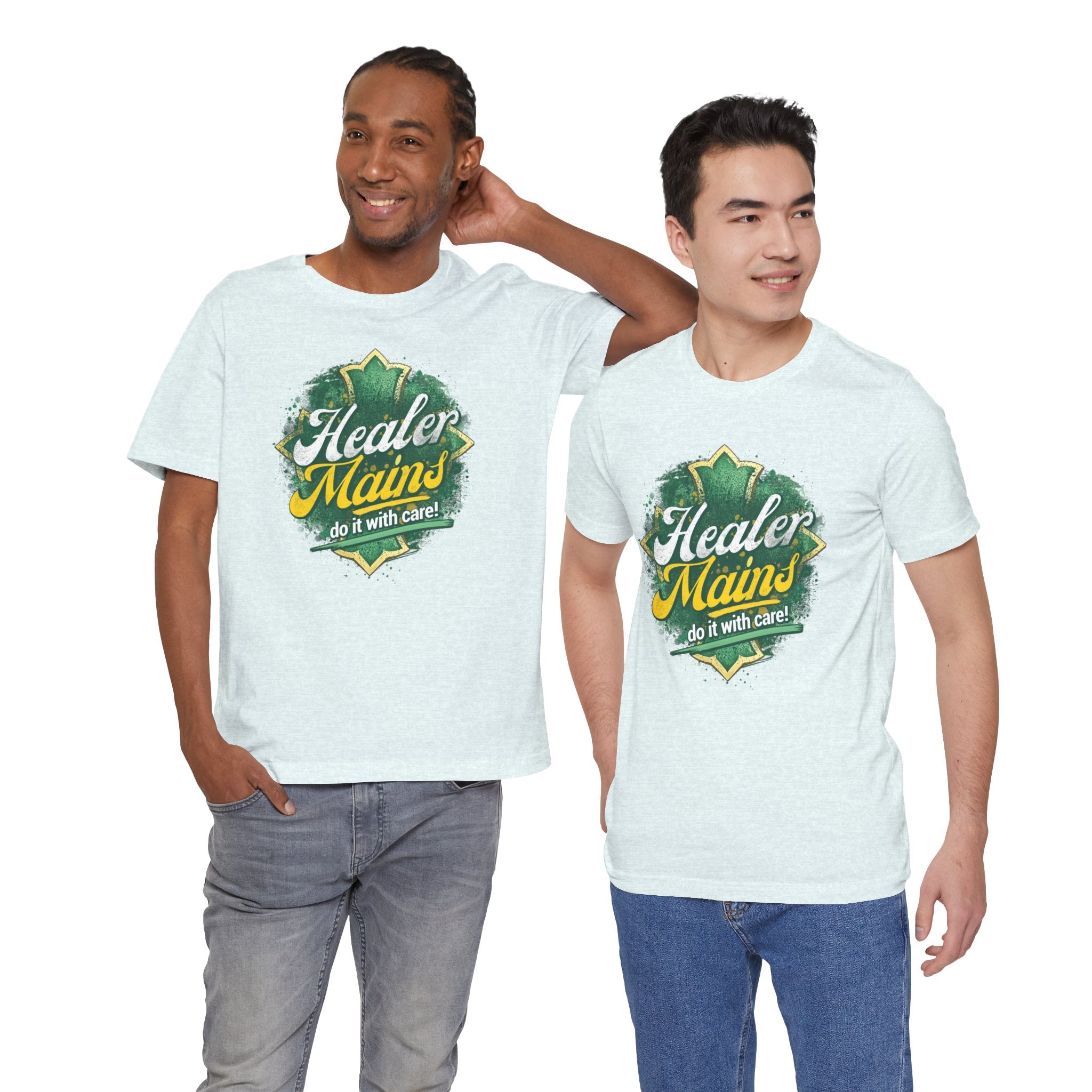 Healer Mains T-Shirt – “Do It With Care” Gamer Healer Tee