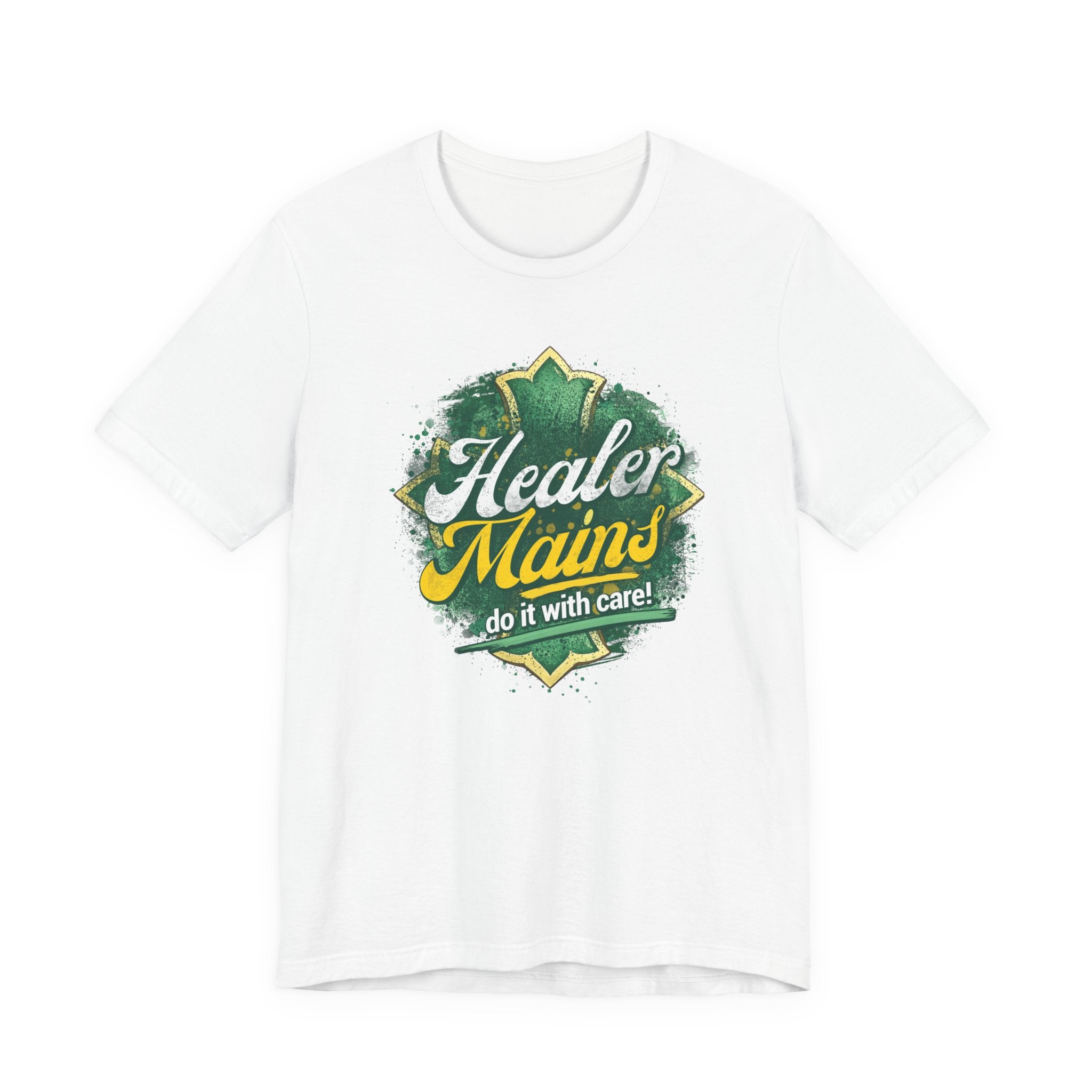 Healer Mains T-Shirt – “Do It With Care” Gamer Healer Tee
