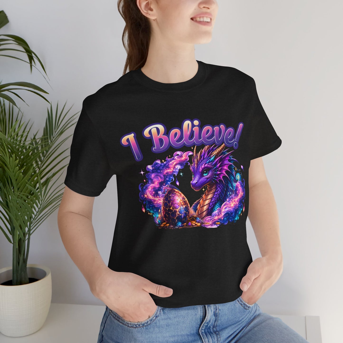 I Believe! Dragon Fantasy T-Shirt | Magical Dragon Egg Mythical Creature Graphic Tee