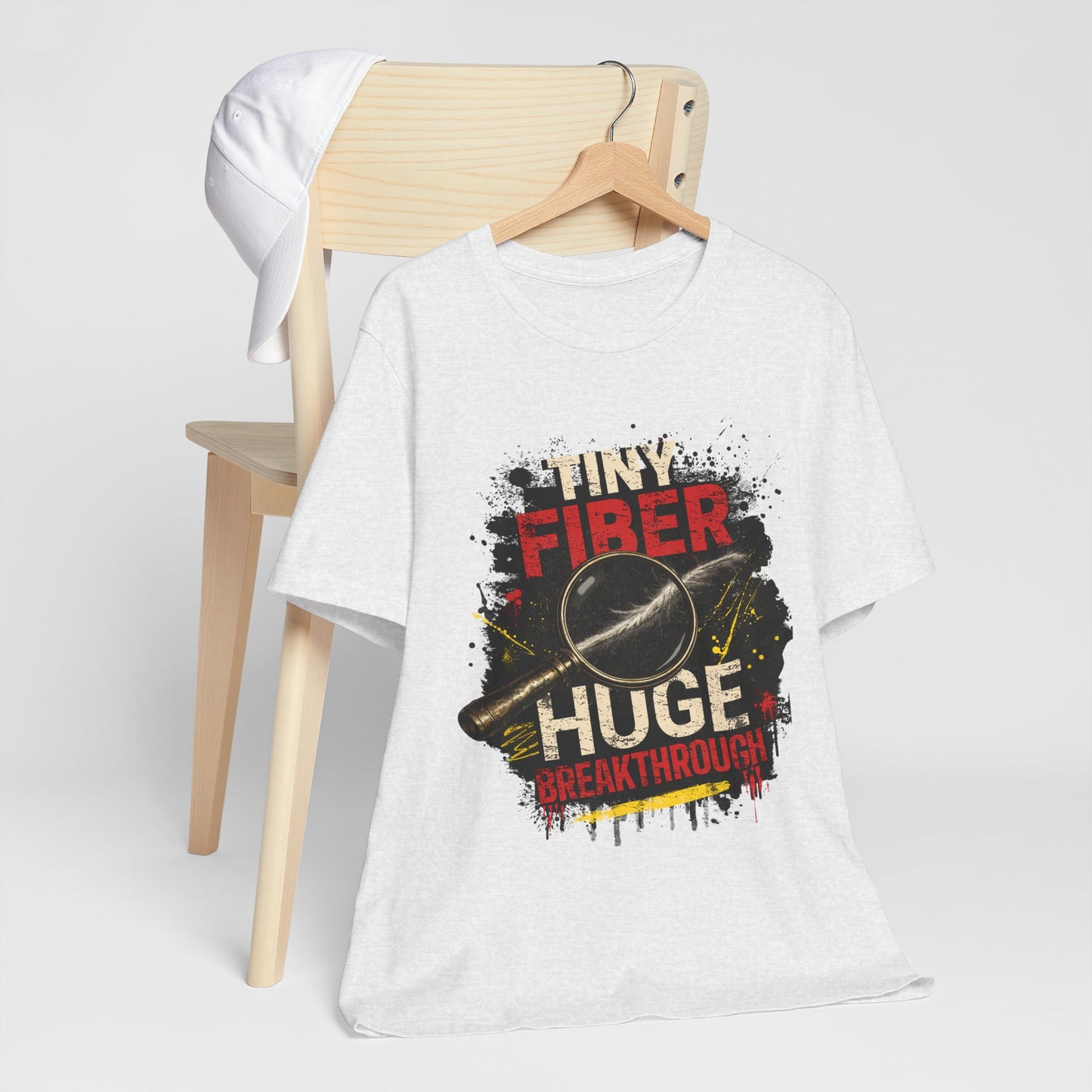 Tiny Fiber Huge Breakthrough True Crime T-Shirt | Crime Scene Investigation Tee for Detectives & Mystery Fans