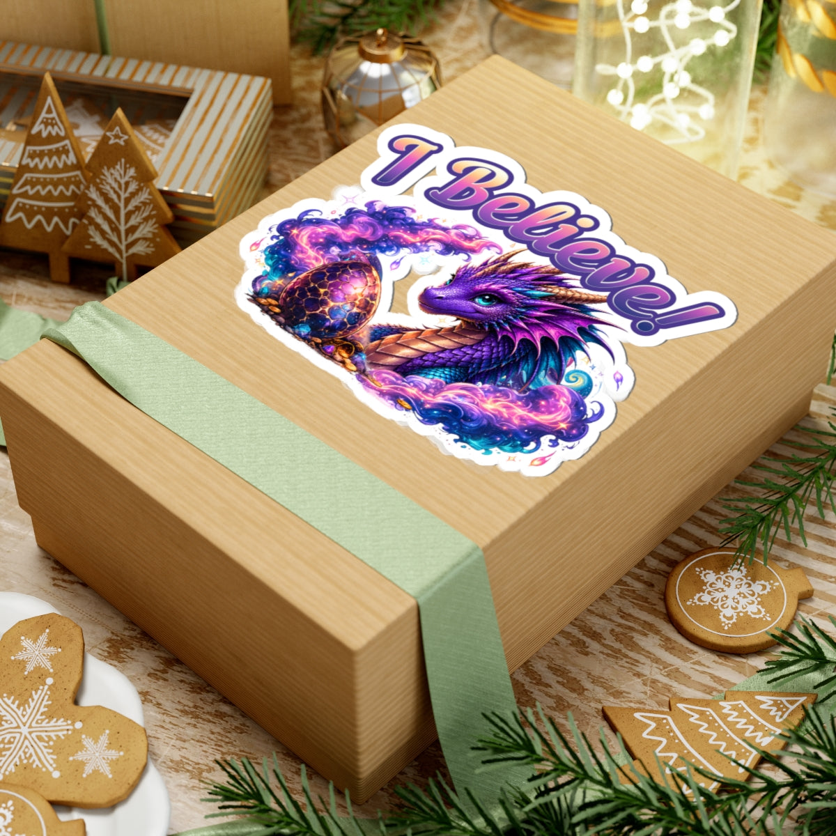 I Believe! Dragon Vinyl Sticker | Magical Fantasy Dragon Egg Decal