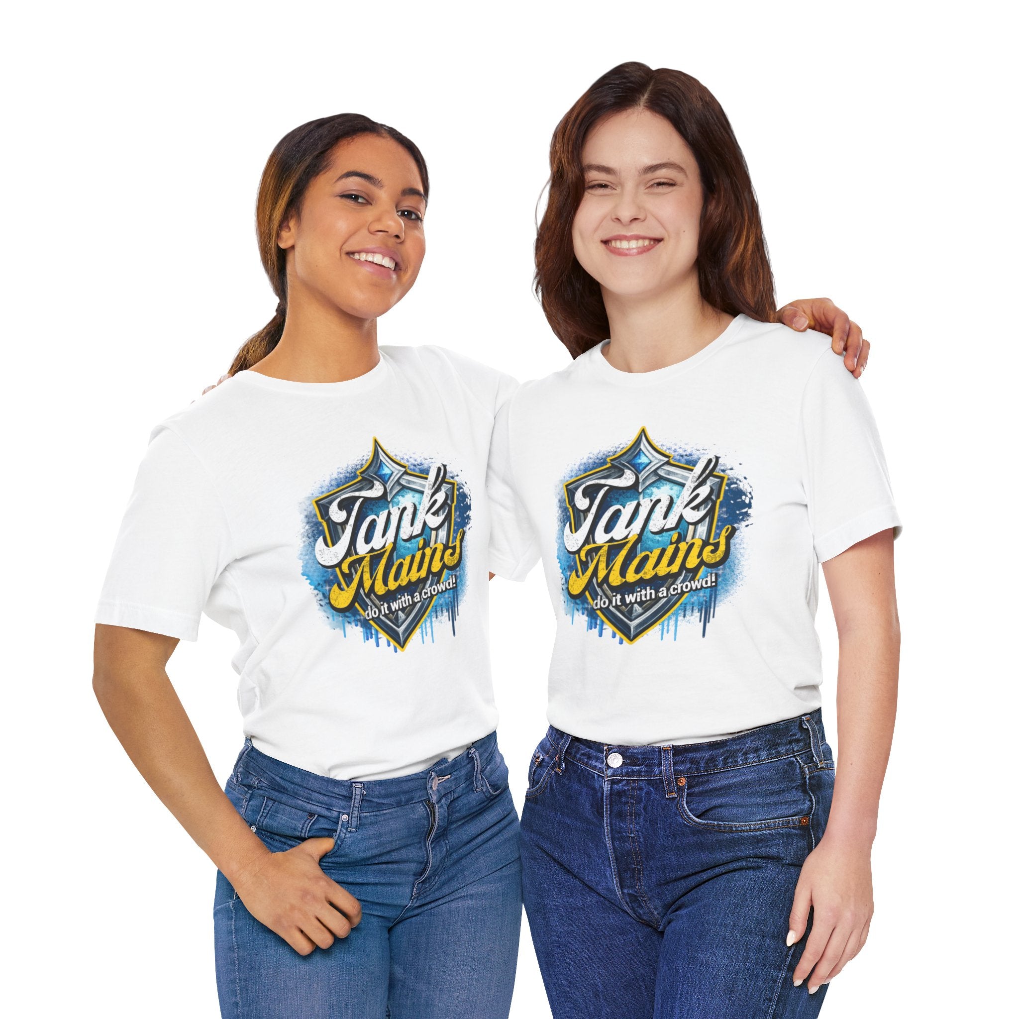 Tank Mains Gaming T‑Shirt — "Do It With a Crowd" Retro Esports Tee