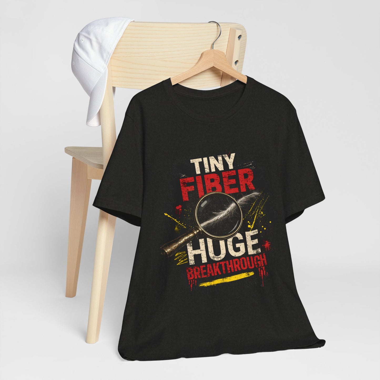 Tiny Fiber Huge Breakthrough True Crime T-Shirt | Crime Scene Investigation Tee for Detectives & Mystery Fans