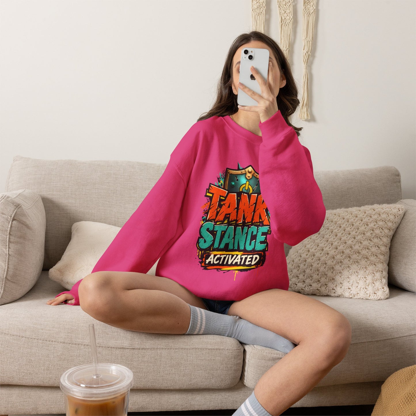 Tank Stance Activated Gamer Crewneck – Neon Graffiti Tank Main Sweatshirt