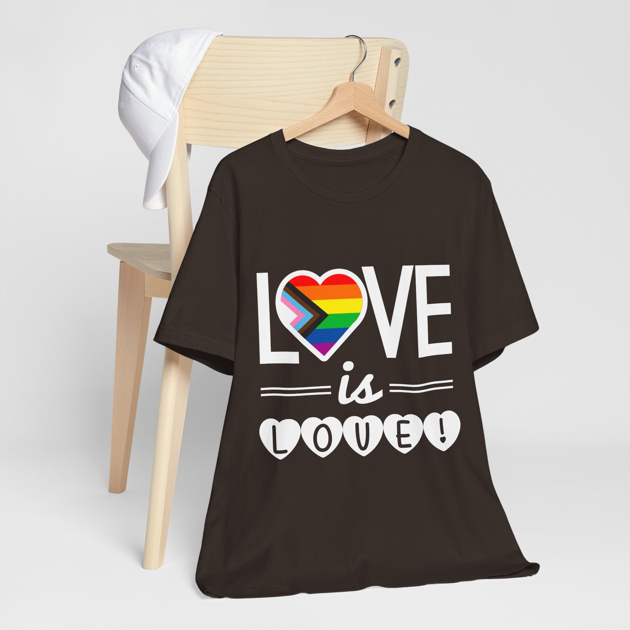 Love Is Love T-Shirt — Rainbow Heart Pride Tee