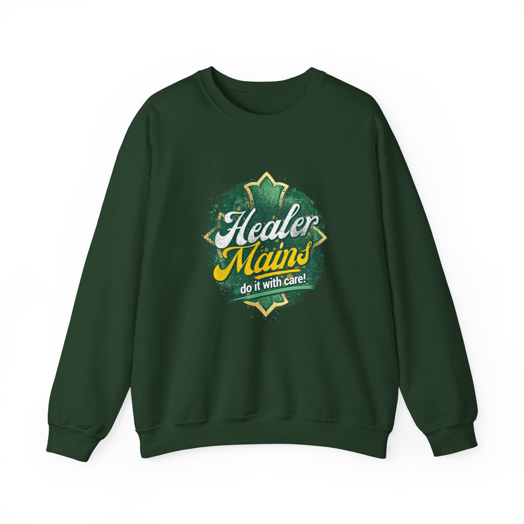Healer Mains Crewneck Sweatshirt — Gamer RPG Healing Support Tee