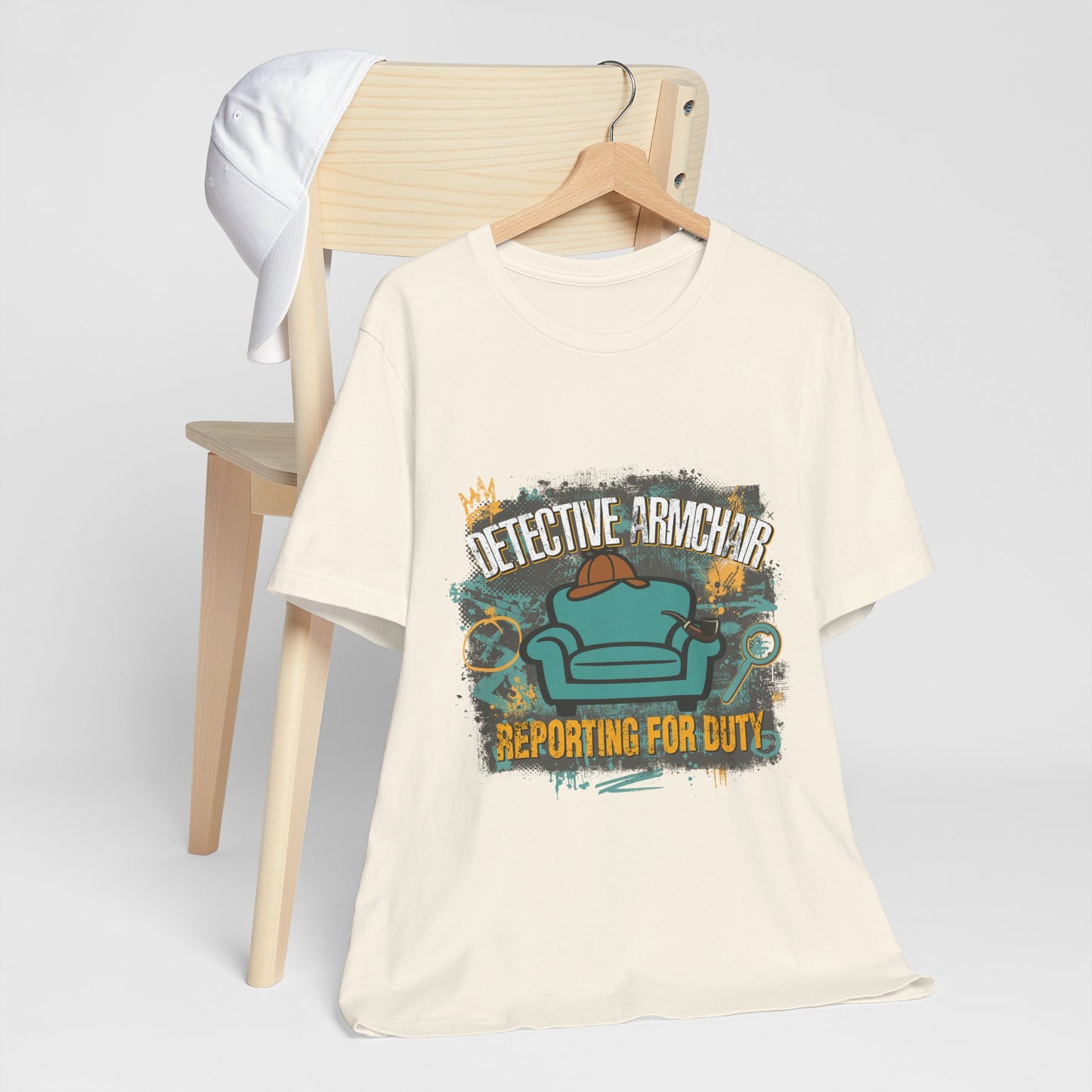 Detective Armchair Reporting for Duty Funny True Crime Graphic T-Shirt