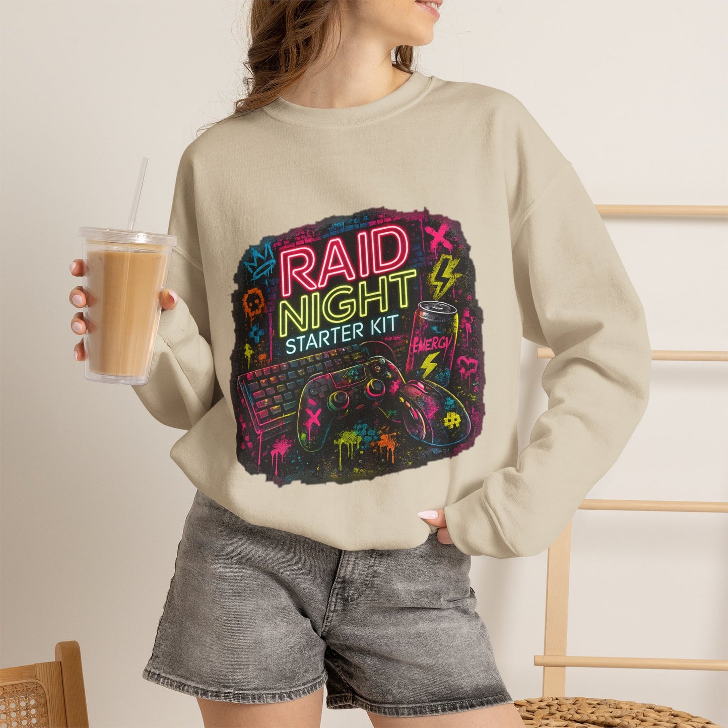 Raid Night Starter Kit | Retro Neon Gamer Sweatshirt