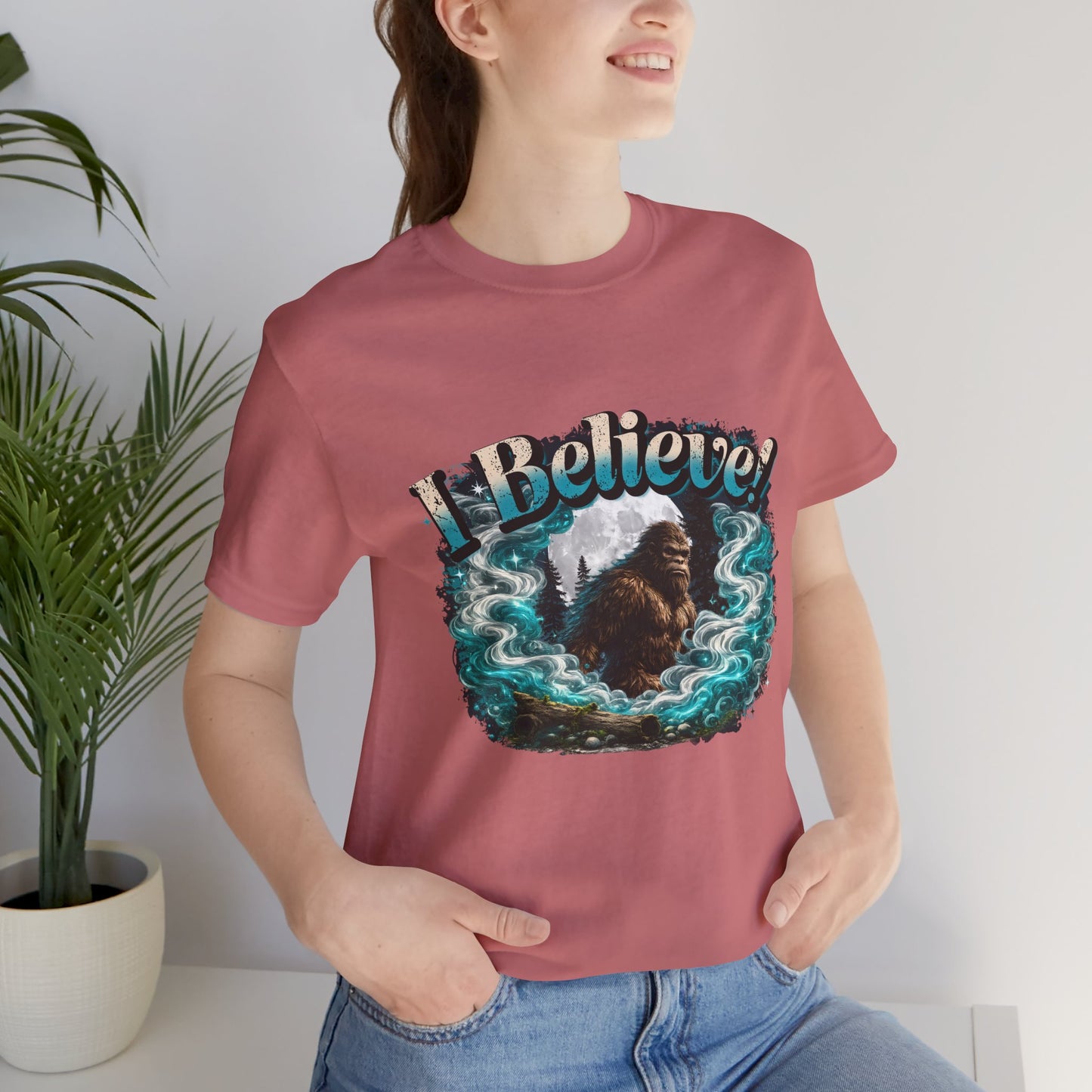 I Believe! Bigfoot T-Shirt | Sasquatch Cryptid Wilderness Graphic Tee