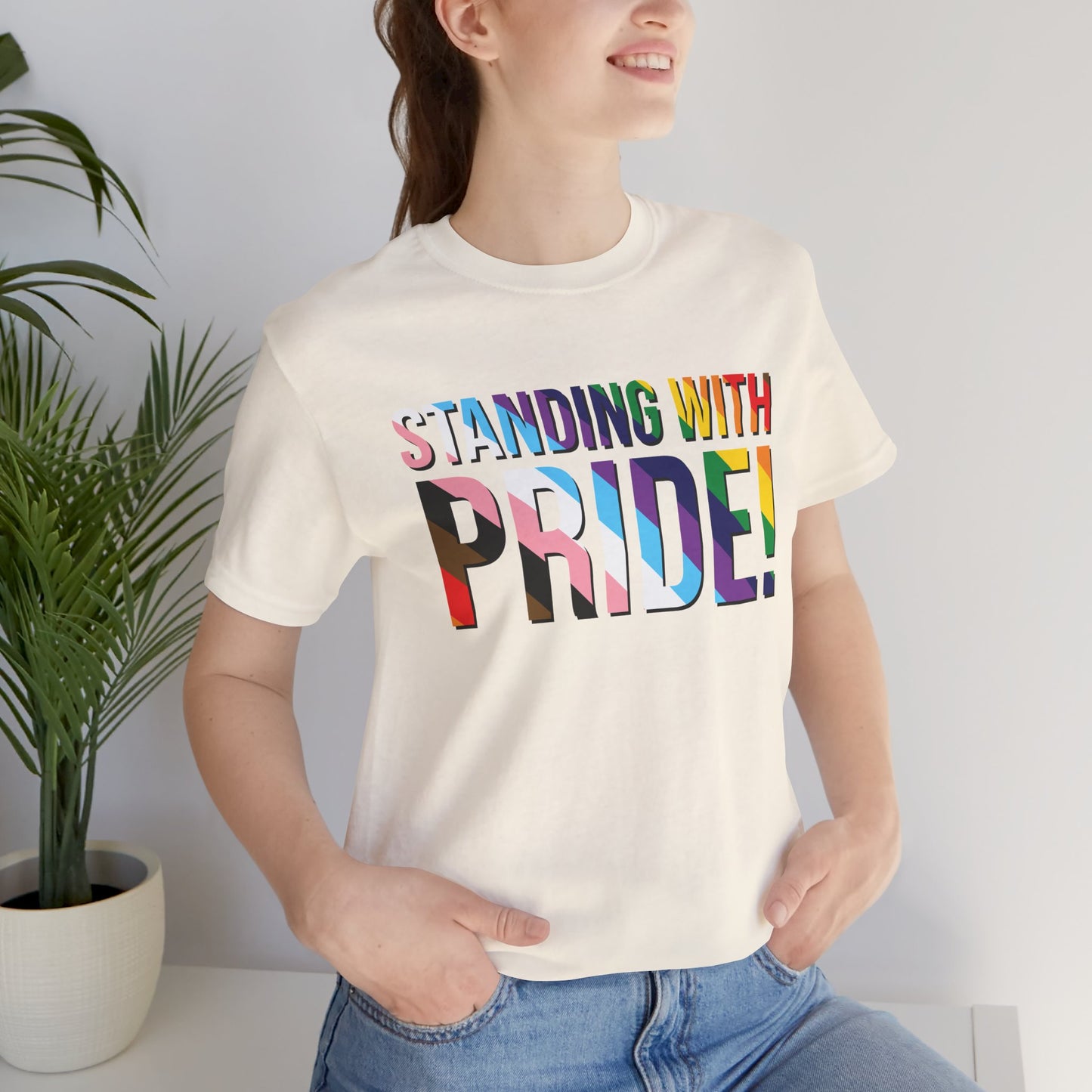 Standing With Pride T-Shirt — Rainbow Ally LGBTQ+ Support Tee