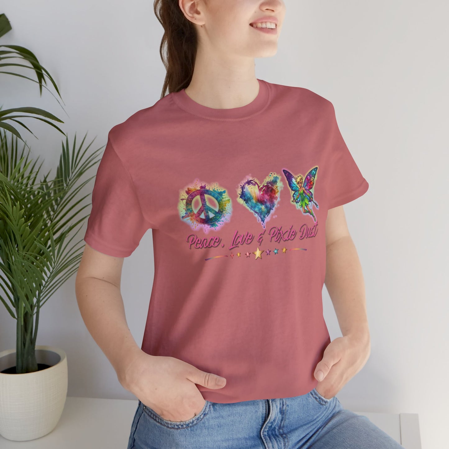 Peace, Love & Pixie Dust Watercolor Fantasy T-Shirt