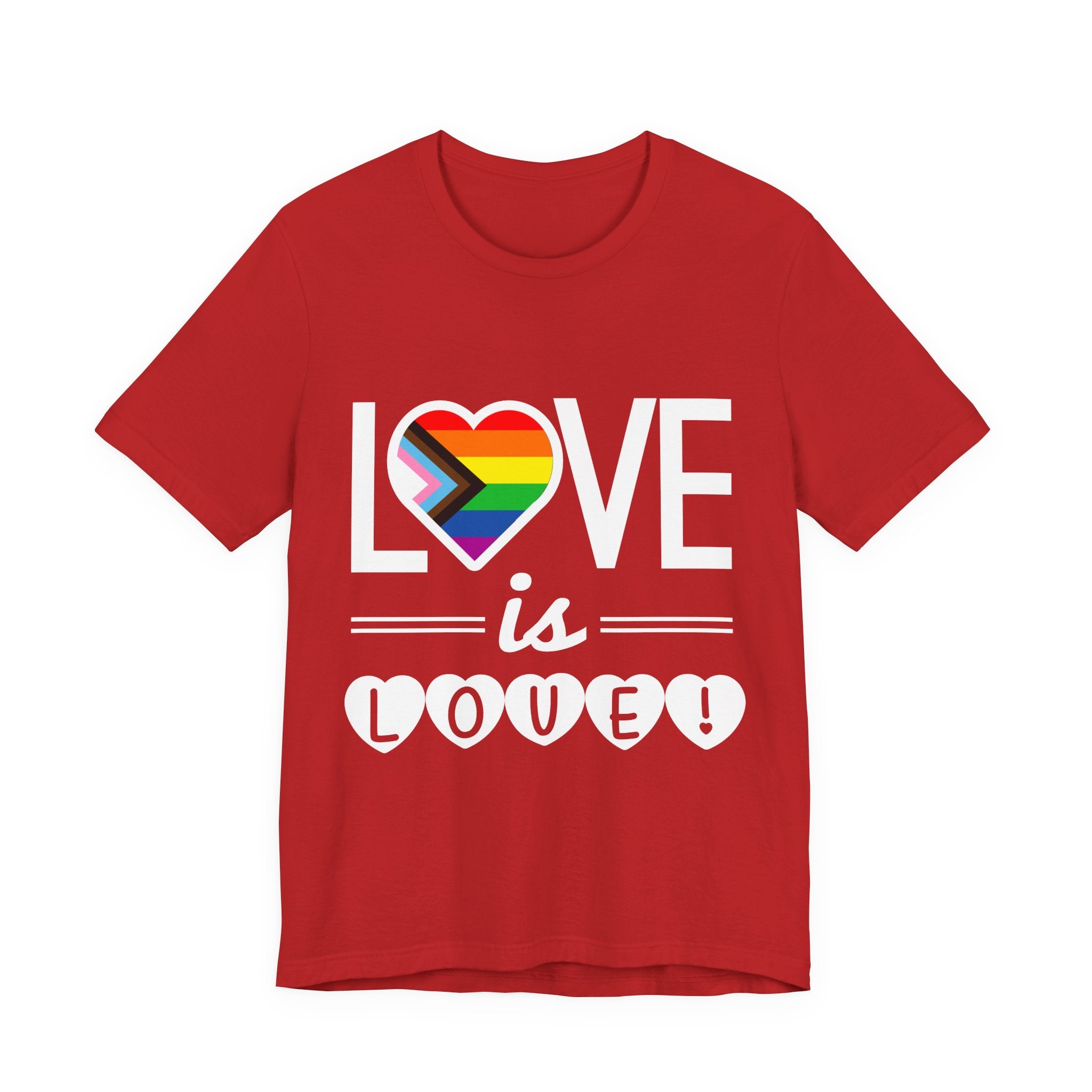 Love Is Love T-Shirt — Rainbow Heart Pride Tee