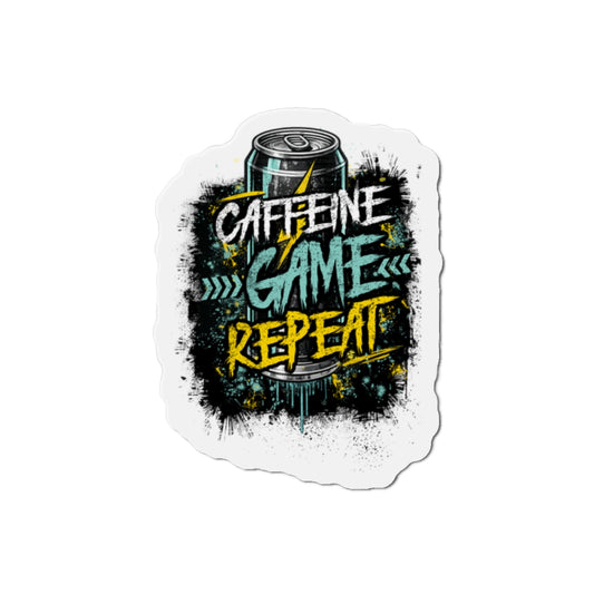 Caffeine Game Repeat Die-Cut Gamer Magnet