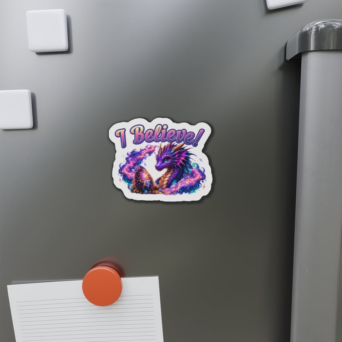 I Believe Dragon & Egg Fantasy Die-Cut Magnet