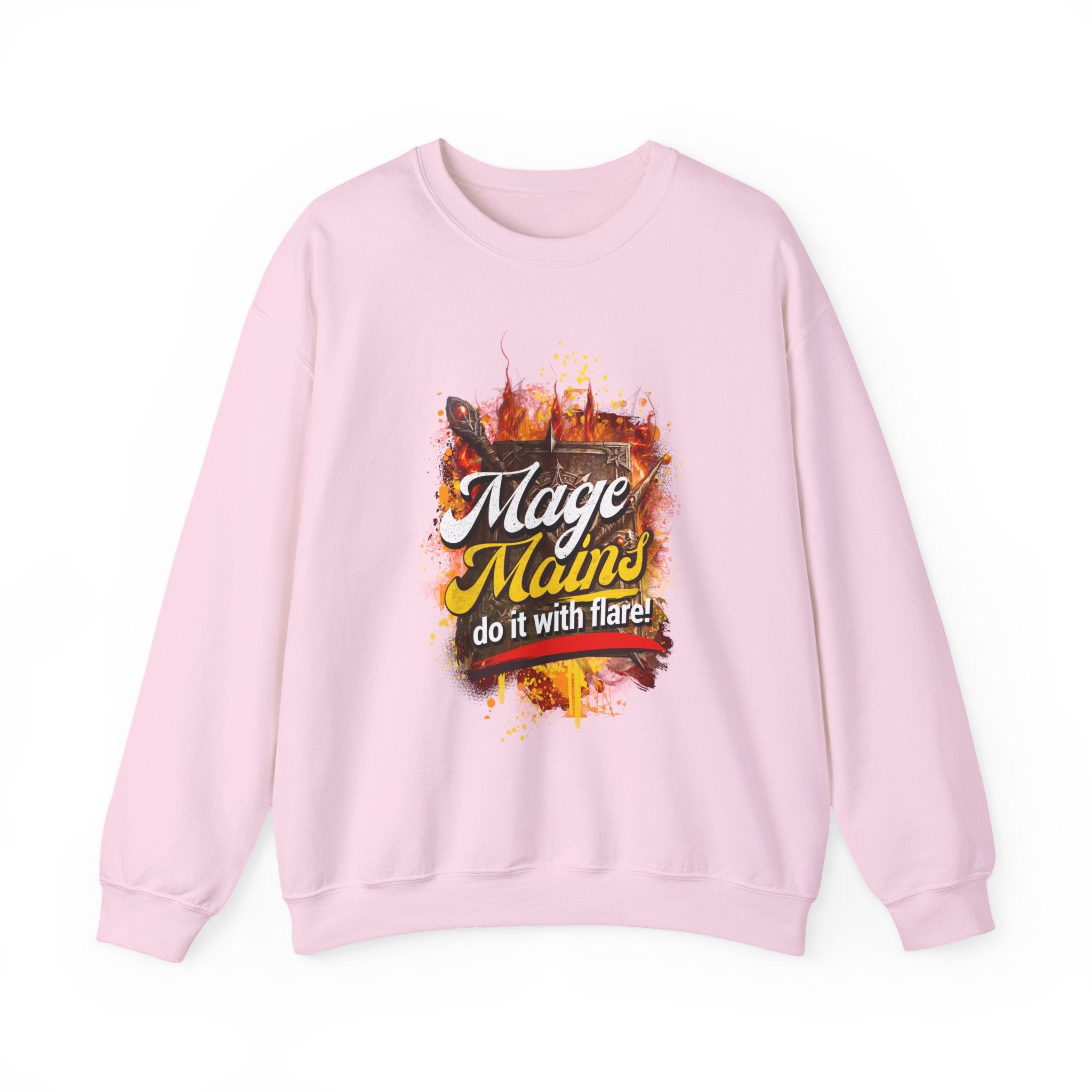 Mage Mains Crewneck Sweatshirt — "Do It With Flare" Fantasy Gamer Pullover