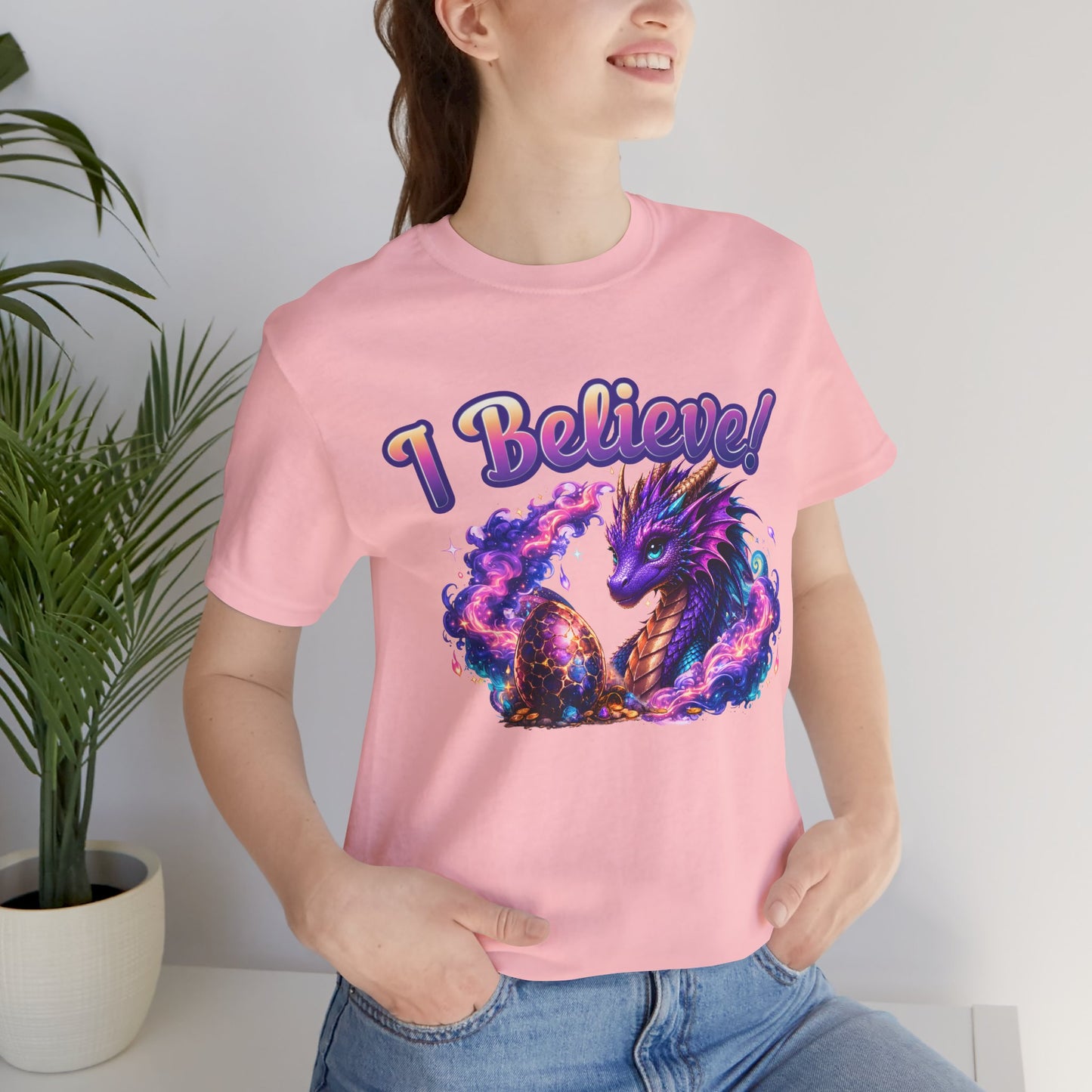 I Believe! Dragon Fantasy T-Shirt | Magical Dragon Egg Mythical Creature Graphic Tee
