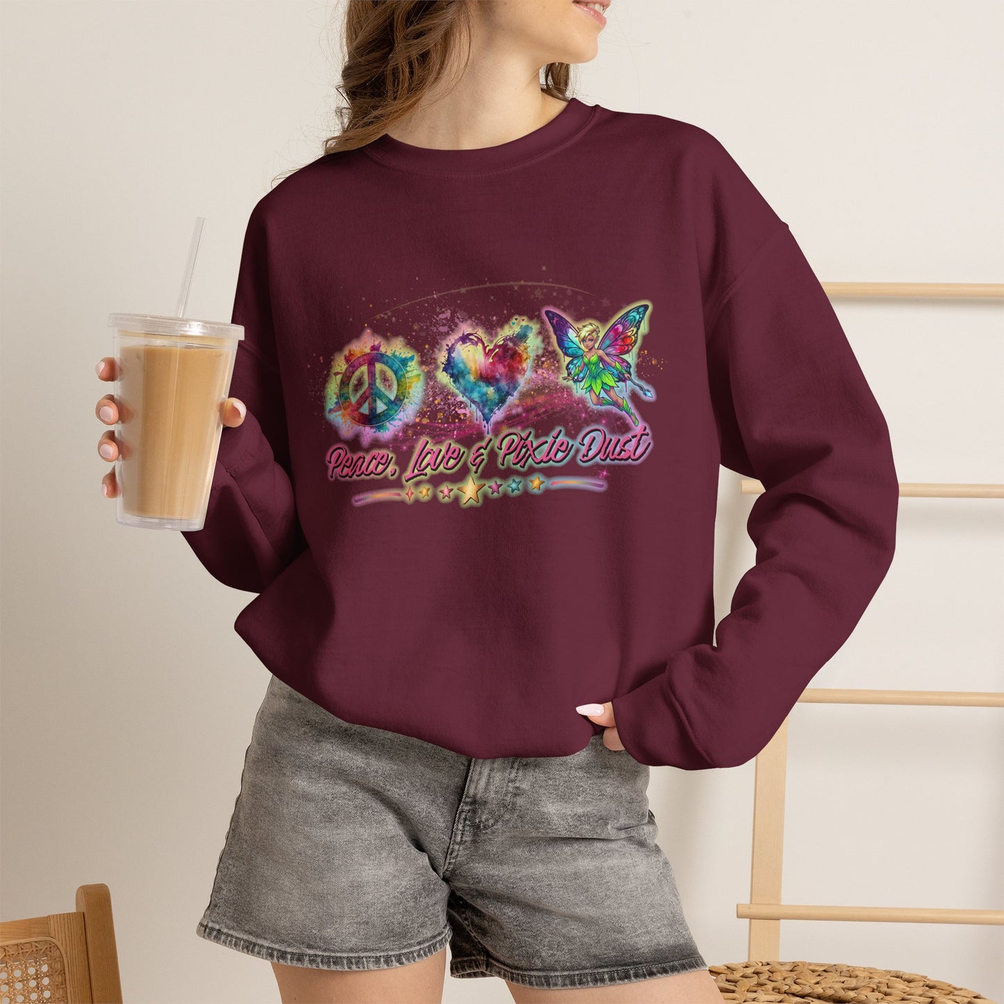 Peace, Love & Pixie Dust Fantasy Crewneck Sweatshirt