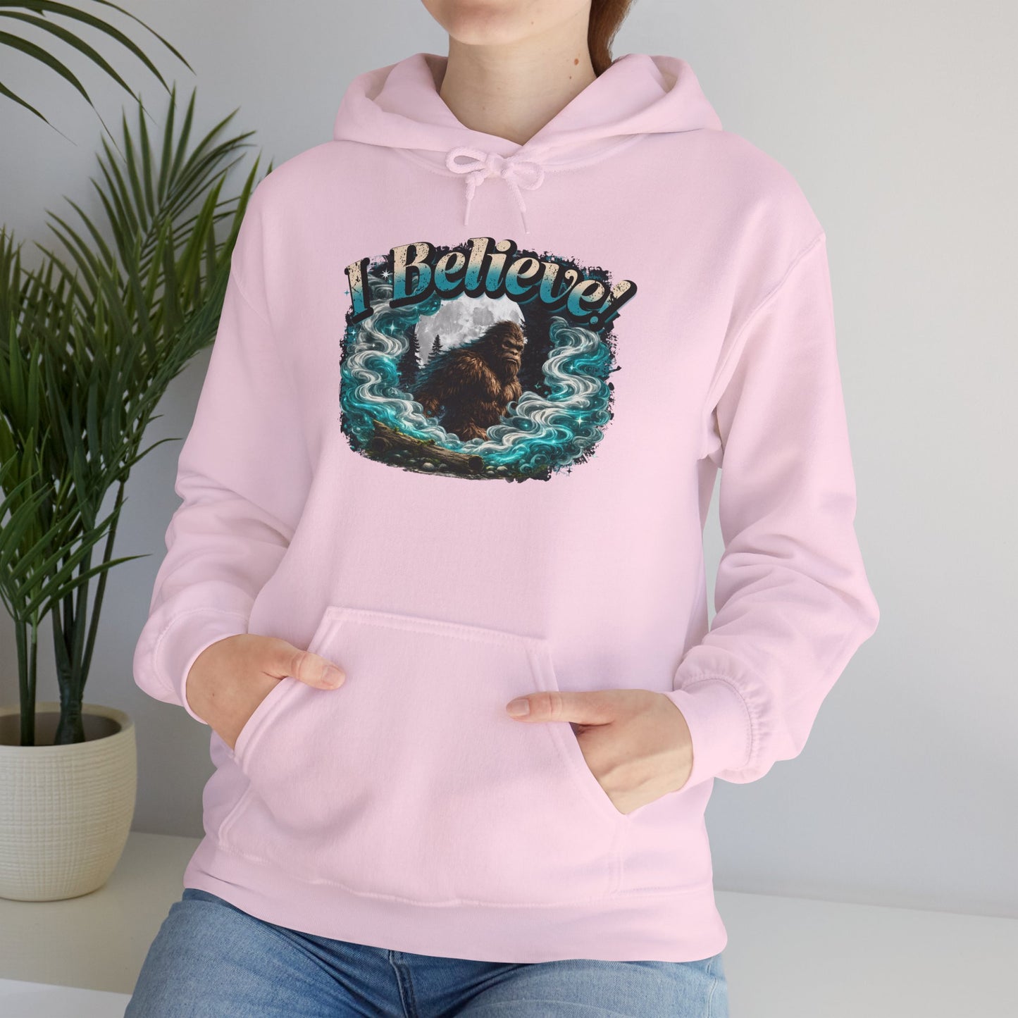 I Believe! Bigfoot Hoodie | Sasquatch Cryptid Wilderness Pullover Sweatshirt
