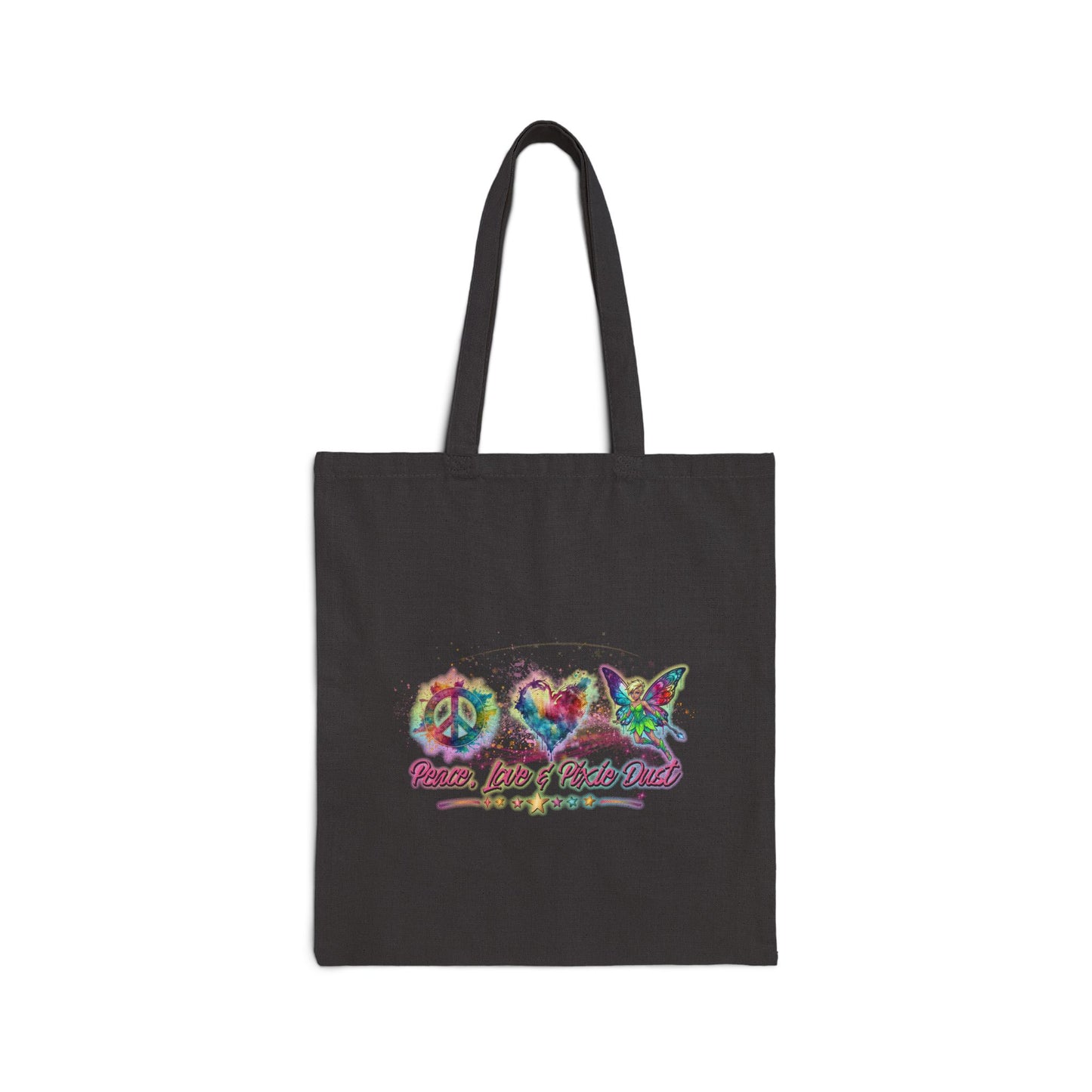 Peace, Love & Pixie Dust Fantasy Canvas Tote Bag