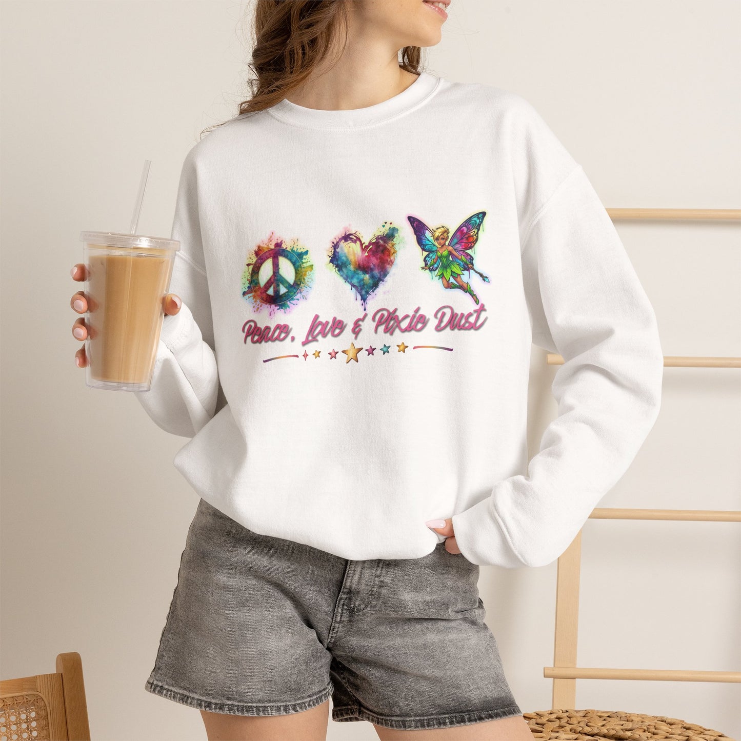 Peace, Love & Pixie Dust Fantasy Crewneck Sweatshirt