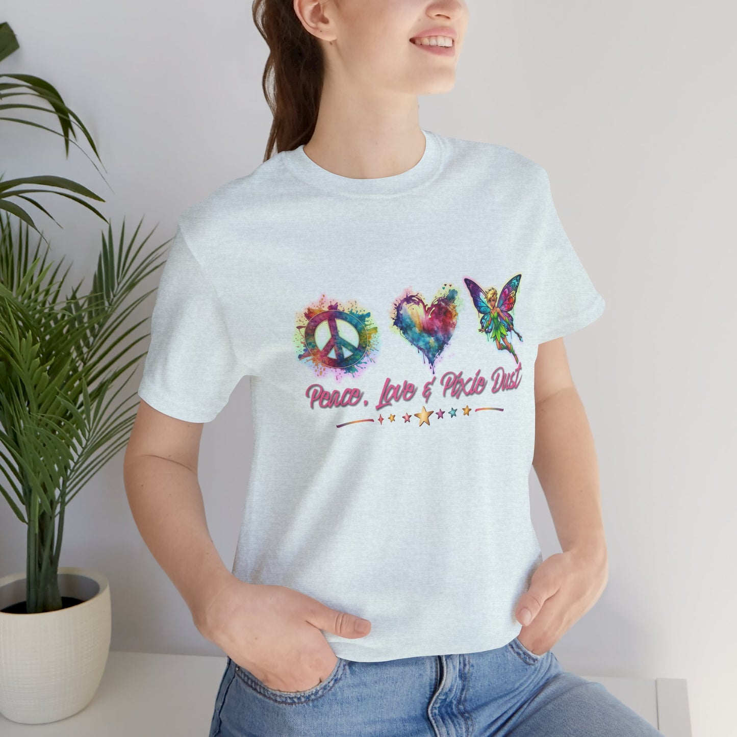 Peace, Love & Pixie Dust Watercolor Fantasy T-Shirt