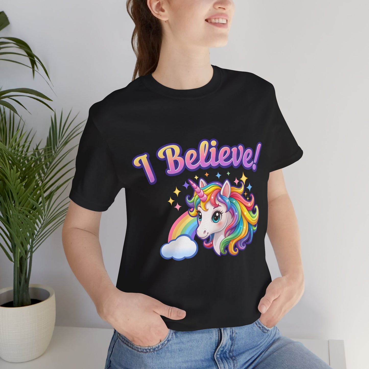 I Believe! Unicorn Fantasy T-Shirt | Magical Rainbow Mythical Creature Graphic Tee