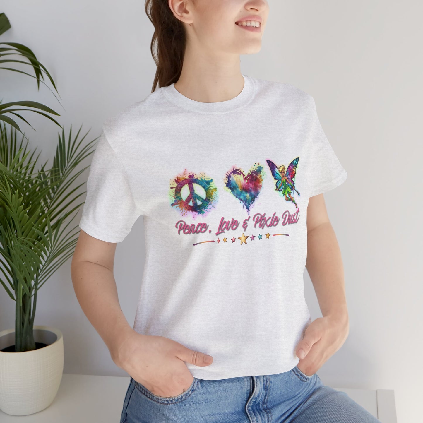 Peace, Love & Pixie Dust Watercolor Fantasy T-Shirt
