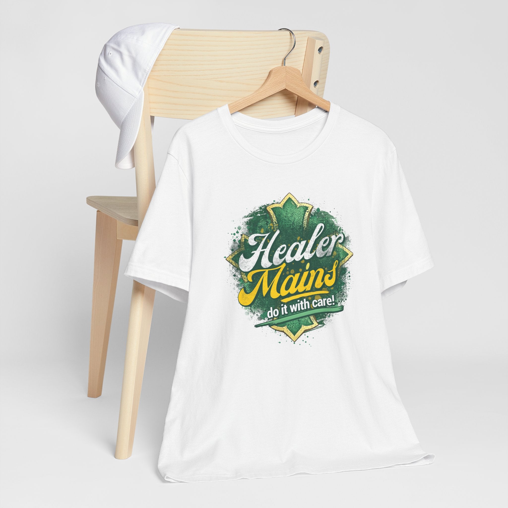 Healer Mains T-Shirt – “Do It With Care” Gamer Healer Tee