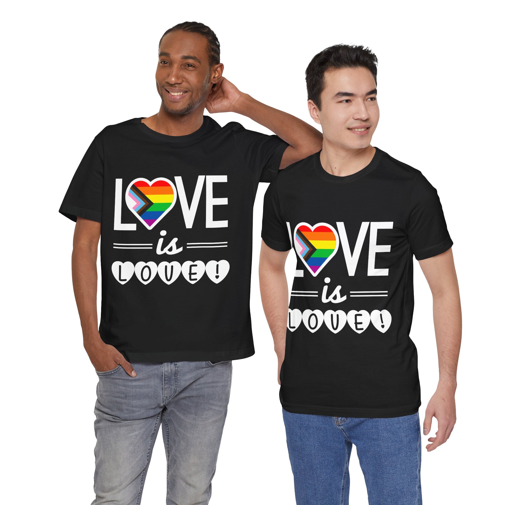 Love Is Love T-Shirt — Rainbow Heart Pride Tee