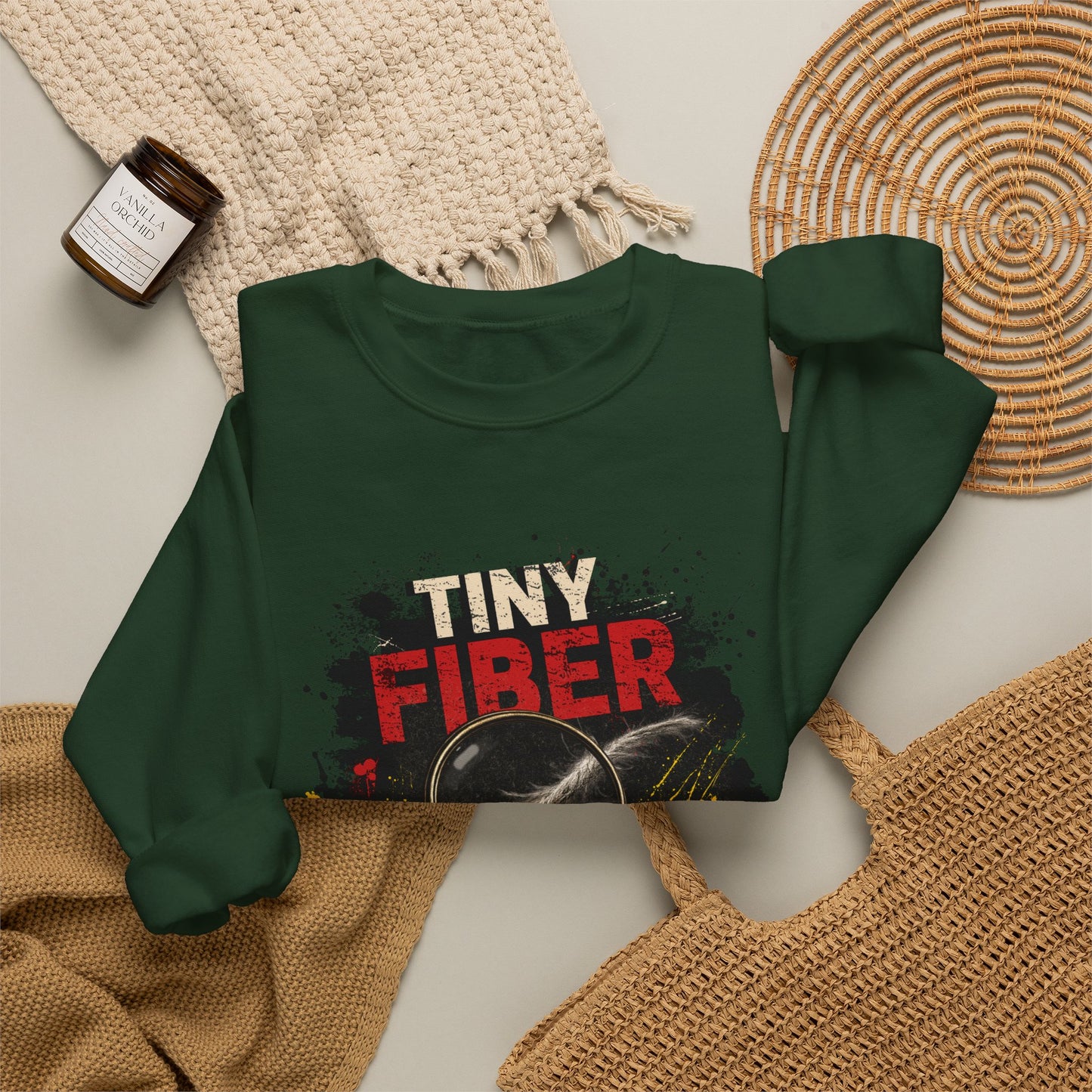 Tiny Fiber Huge Breakthrough Crewneck Sweatshirt | True Crime Forensics Pullover