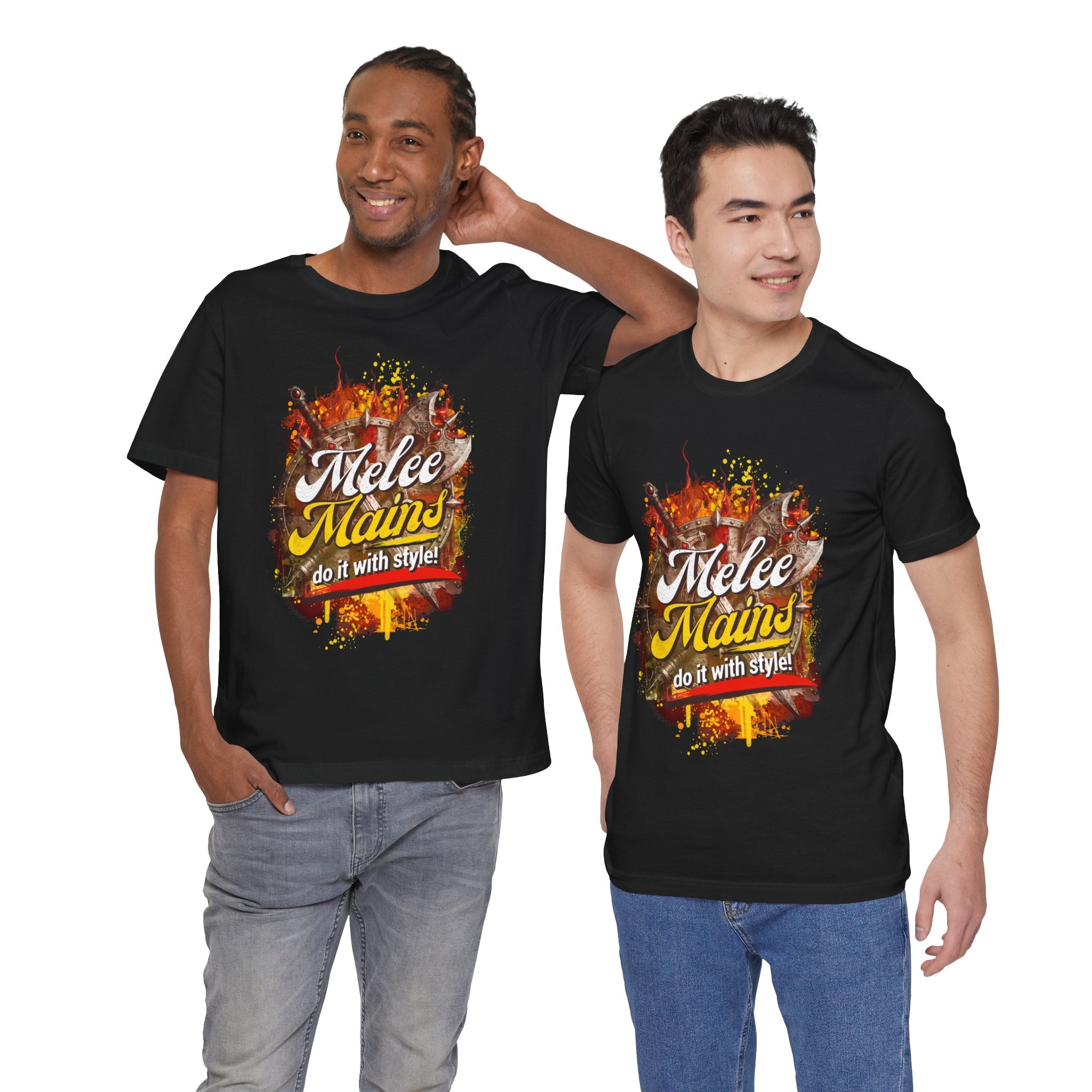 Melee Mains Graphic Tee — “Melee Mains do it with style!” Gamer T‑Shirt