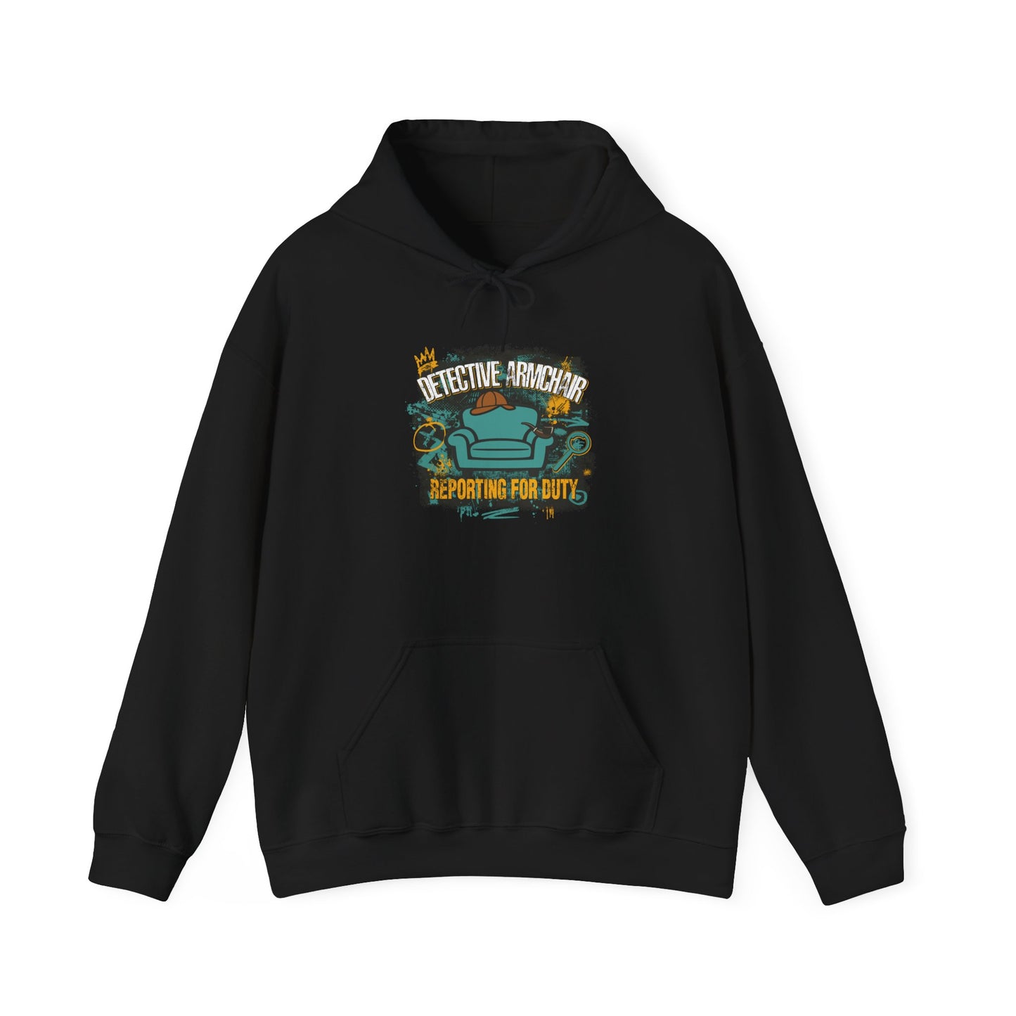 Detective Armchair Reporting for Duty Funny True Crime Pullover Hoodie