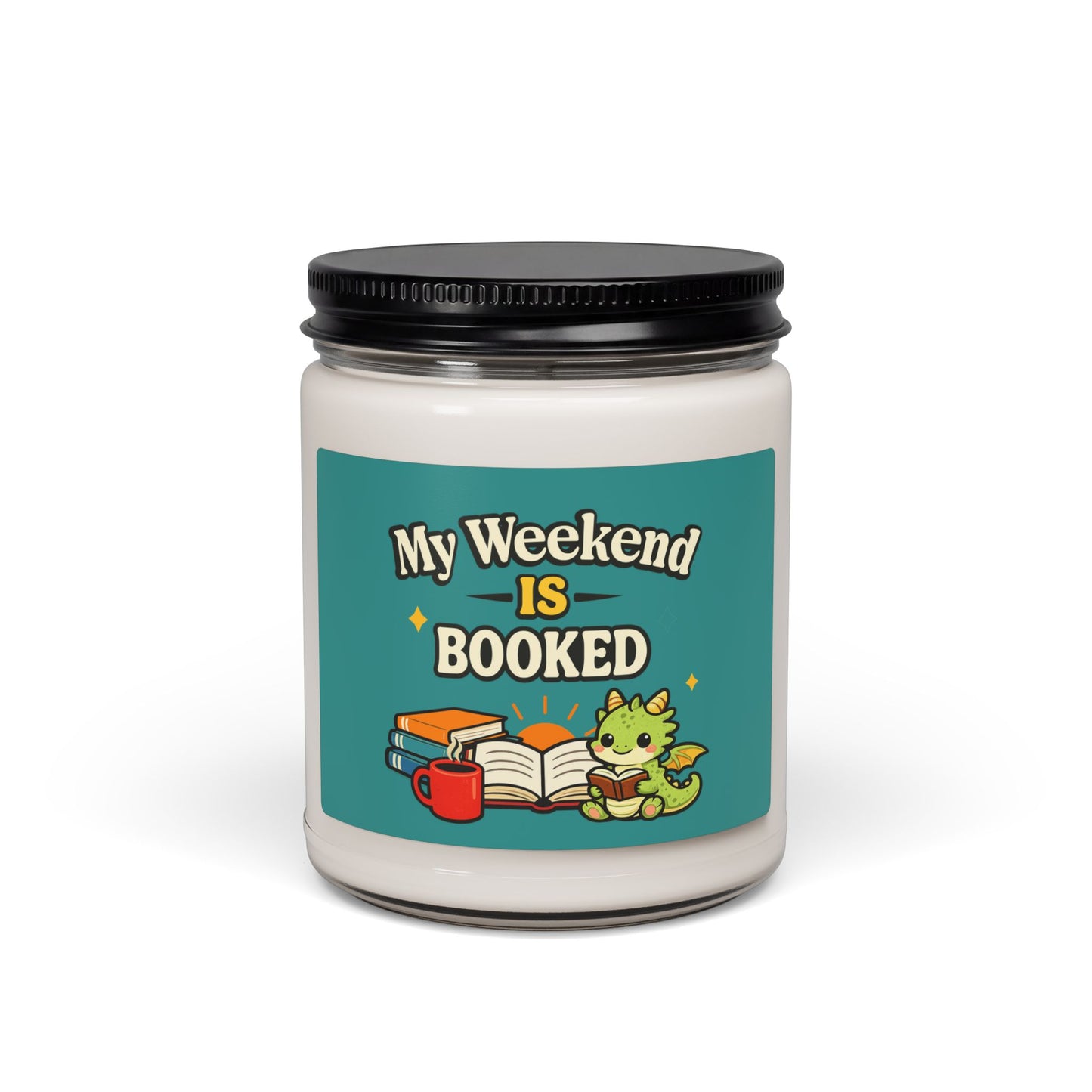 My Weekend Is Booked | Cute Book Dragon Scented Soy Candle