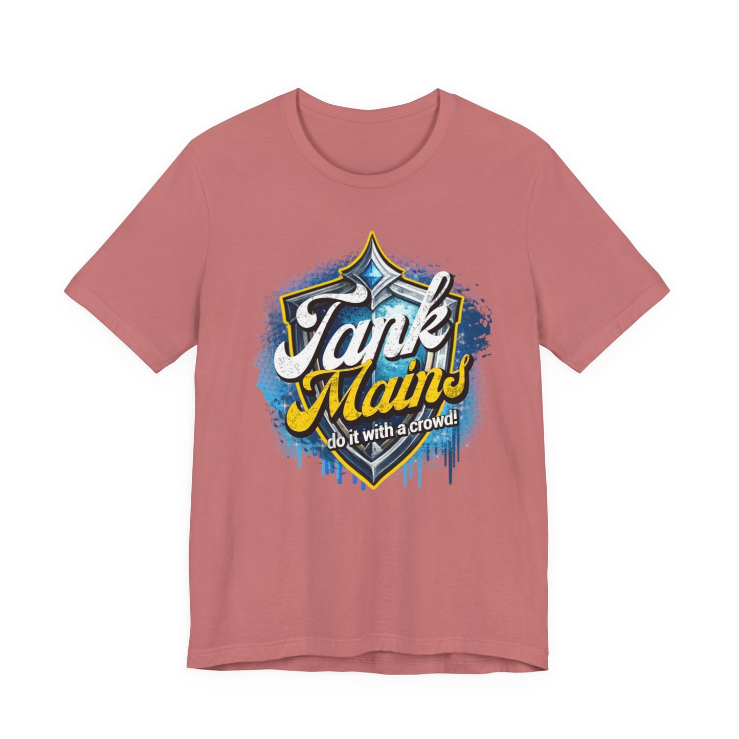 Tank Mains Gaming T‑Shirt — "Do It With a Crowd" Retro Esports Tee