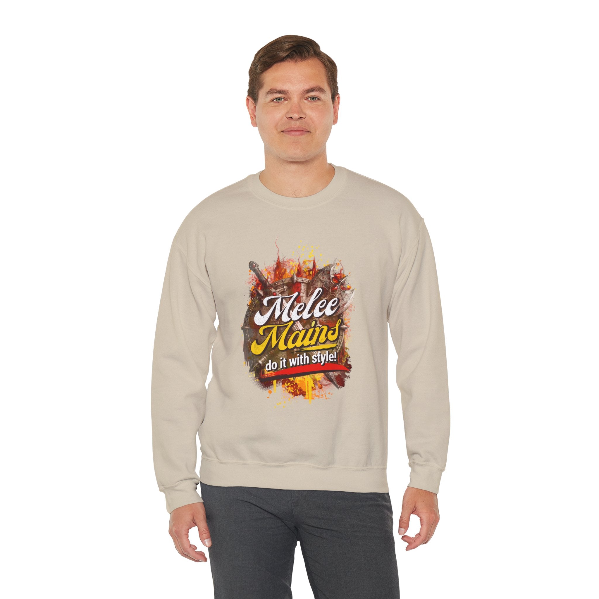Melee Mains Crewneck Sweatshirt – “Do It With Style” Gamer Graphic Pullover