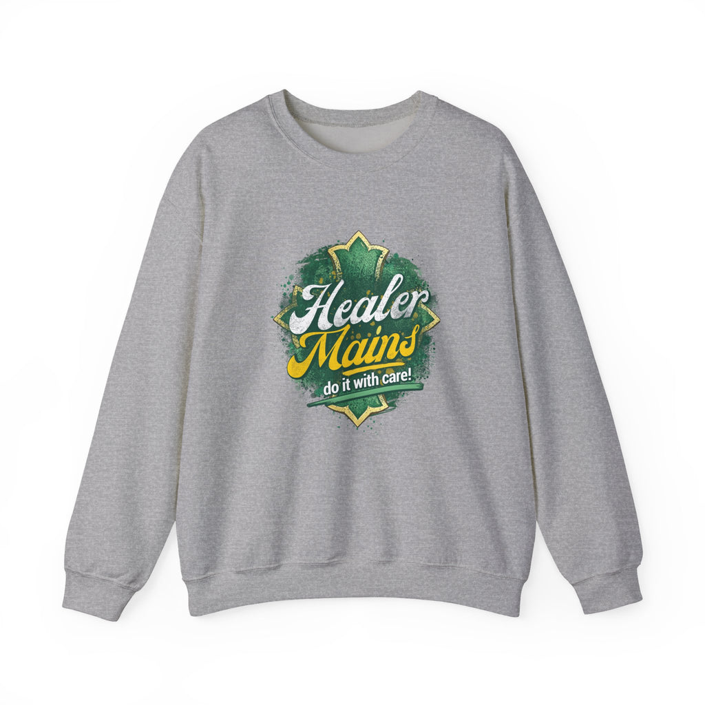 Healer Mains Crewneck Sweatshirt — Gamer RPG Healing Support Tee