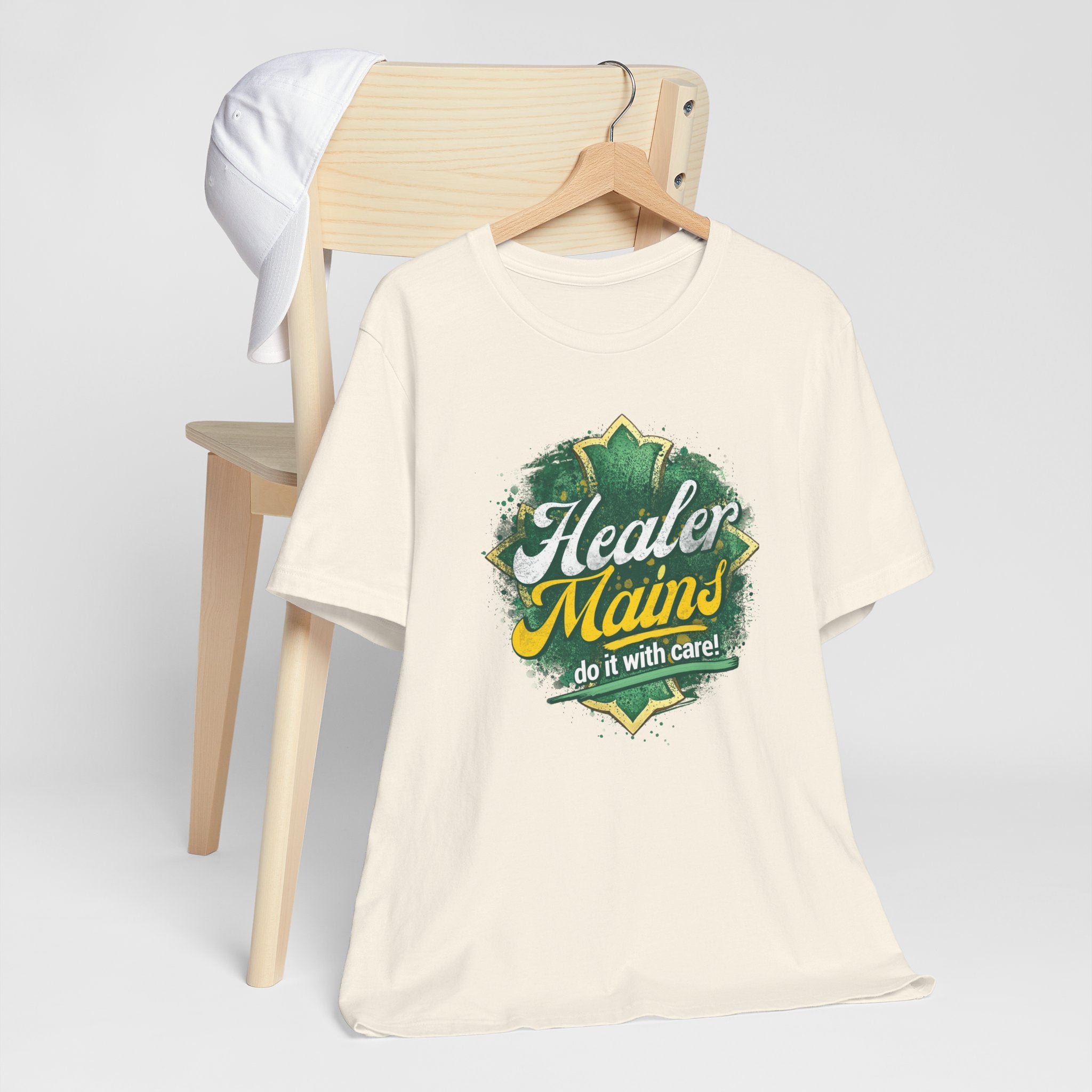 Healer Mains T-Shirt – “Do It With Care” Gamer Healer Tee