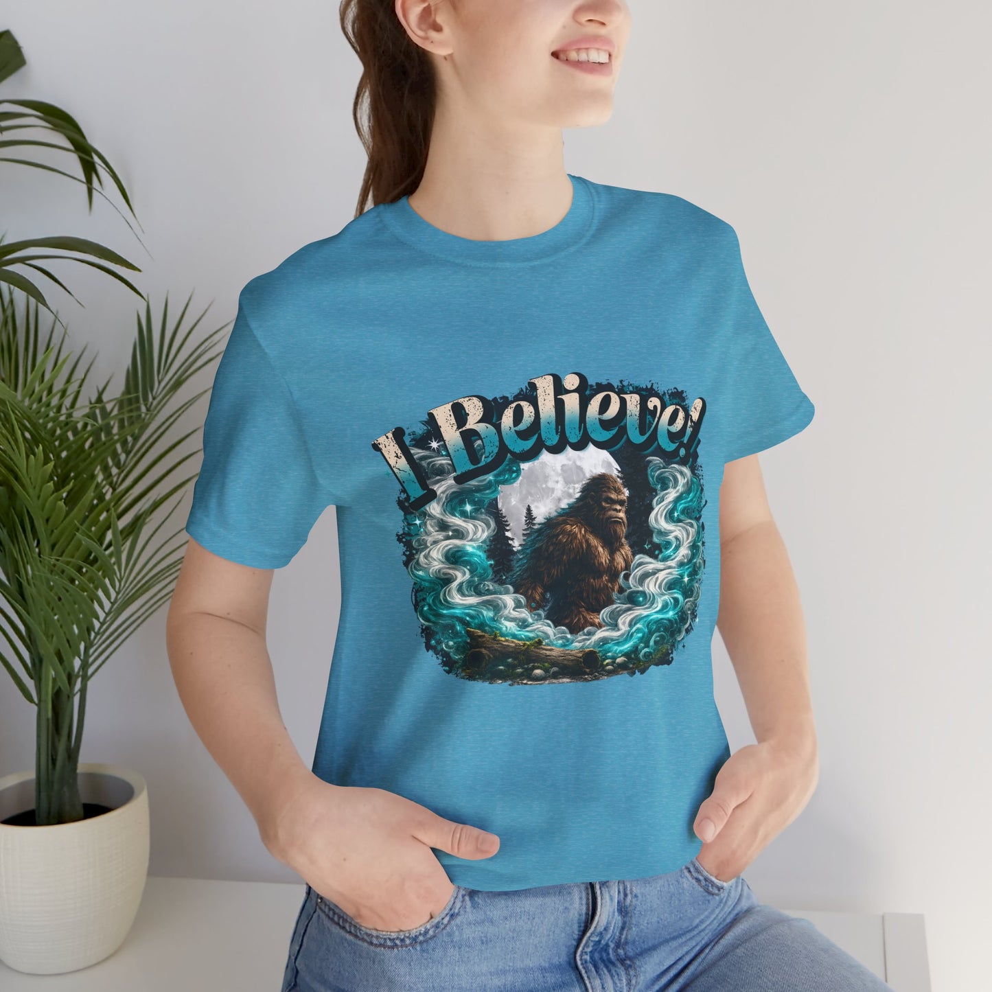 I Believe! Bigfoot T-Shirt | Sasquatch Cryptid Wilderness Graphic Tee