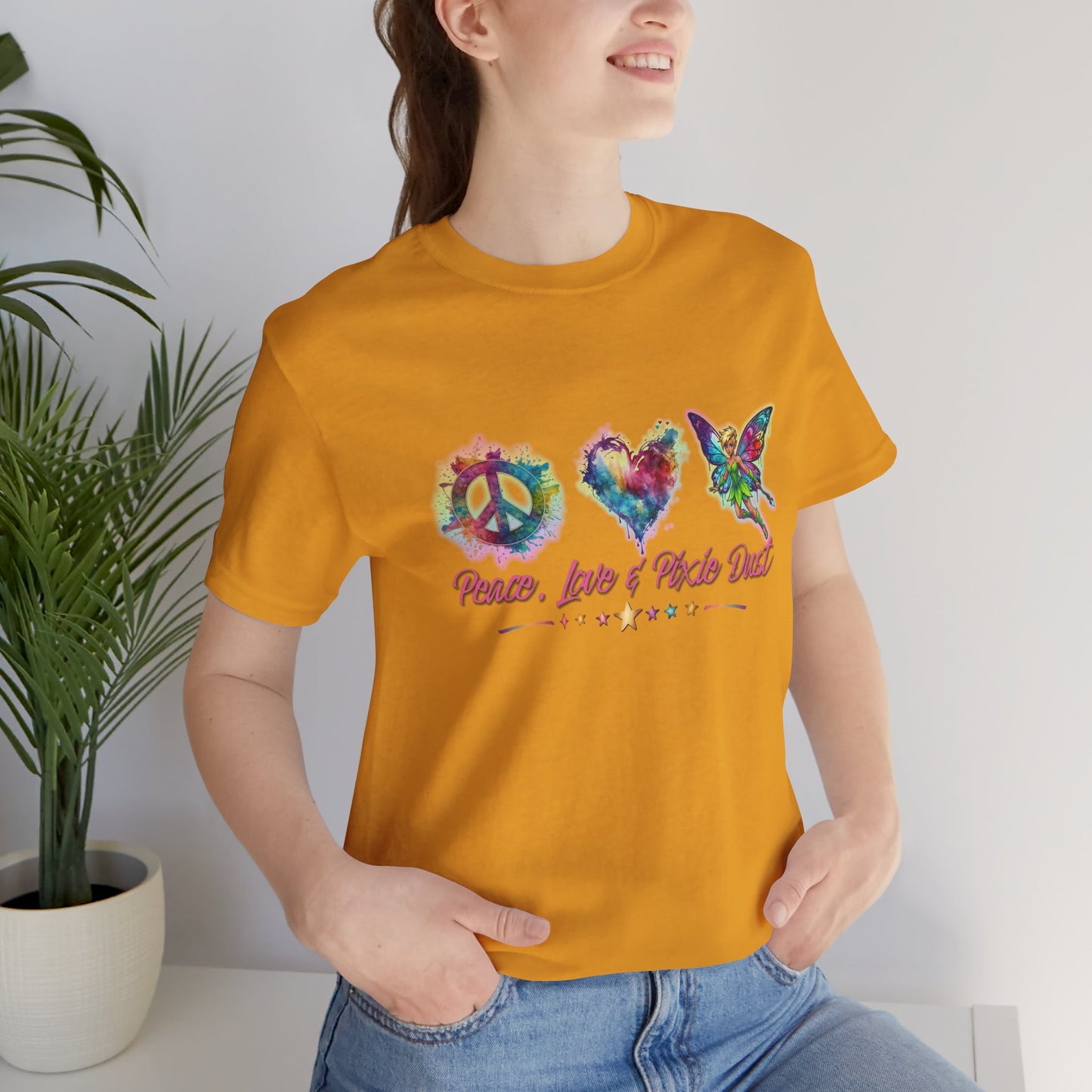 Peace, Love & Pixie Dust Watercolor Fantasy T-Shirt