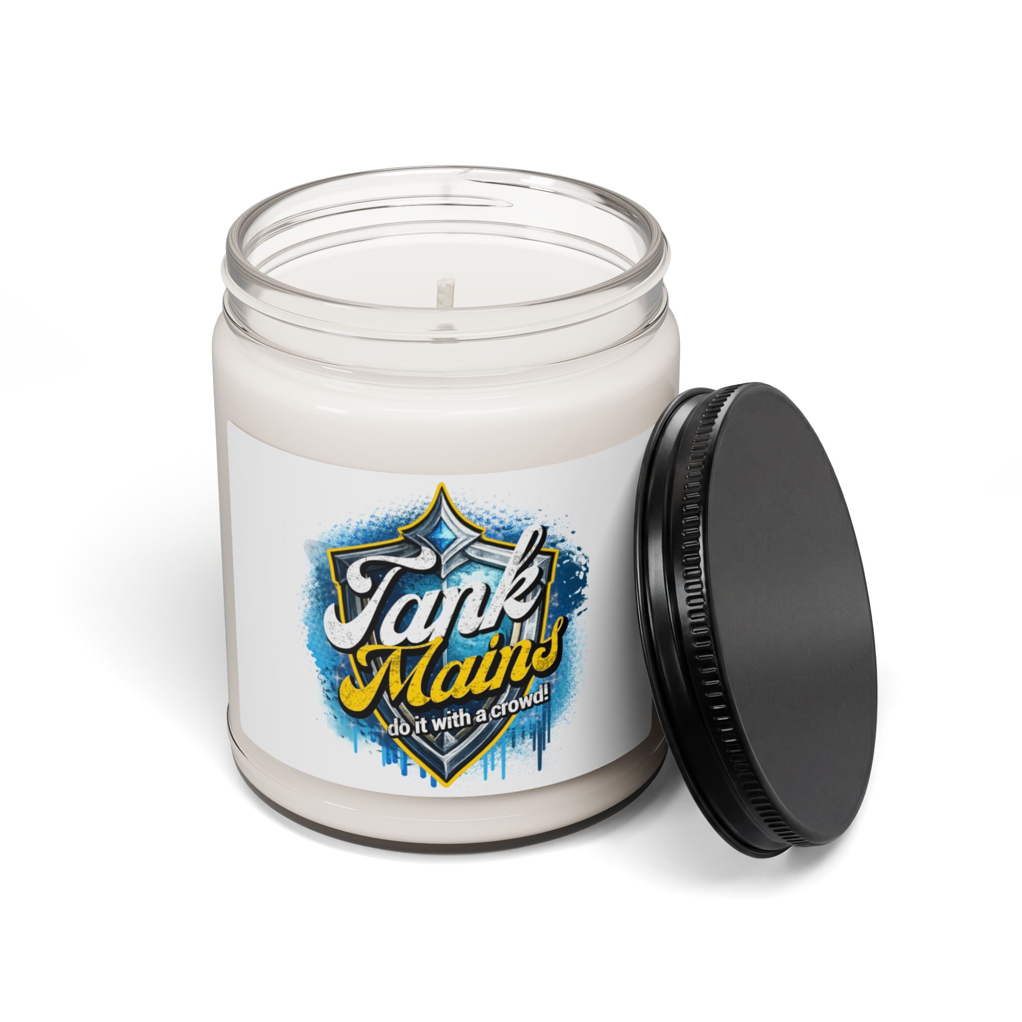 Tank Mains Scented Soy Candle — 9oz Gamer Room Decor ("Do it with a Crowd")