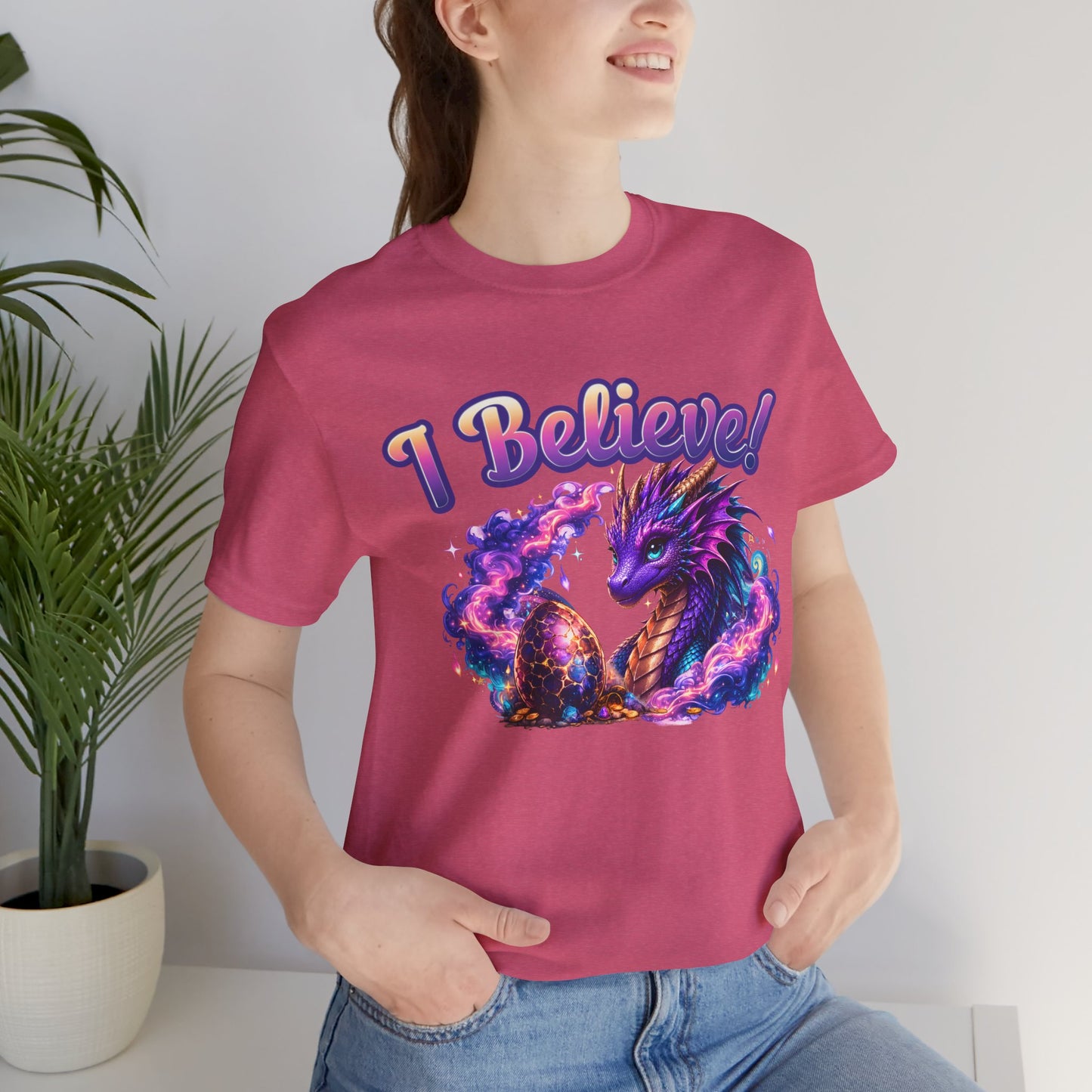 I Believe! Dragon Fantasy T-Shirt | Magical Dragon Egg Mythical Creature Graphic Tee
