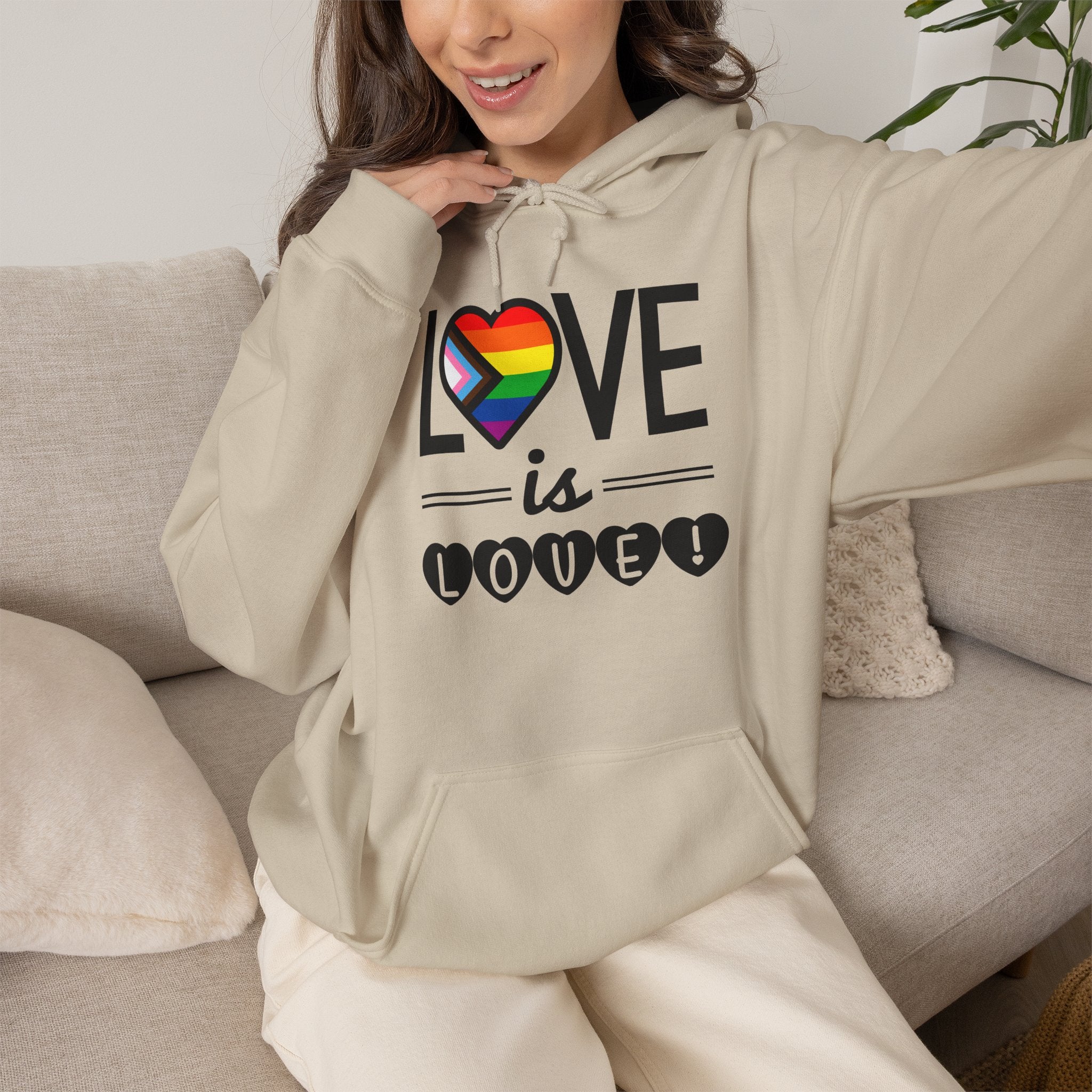 Love Is Love Hoodie — Rainbow Heart Pride Pullover