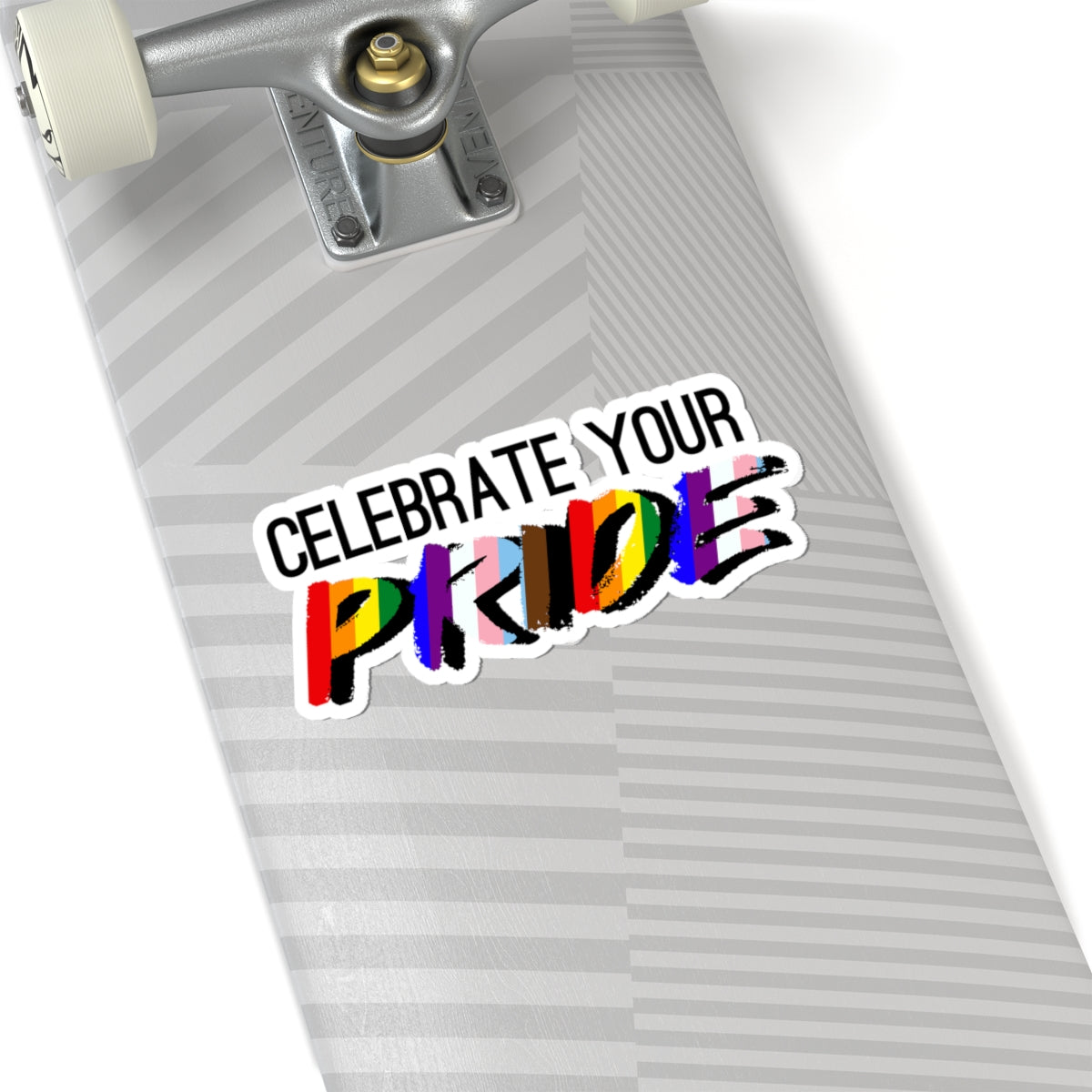 Celebrate Your Pride Kiss-Cut Sticker — Rainbow LGBTQ+ Support Decal