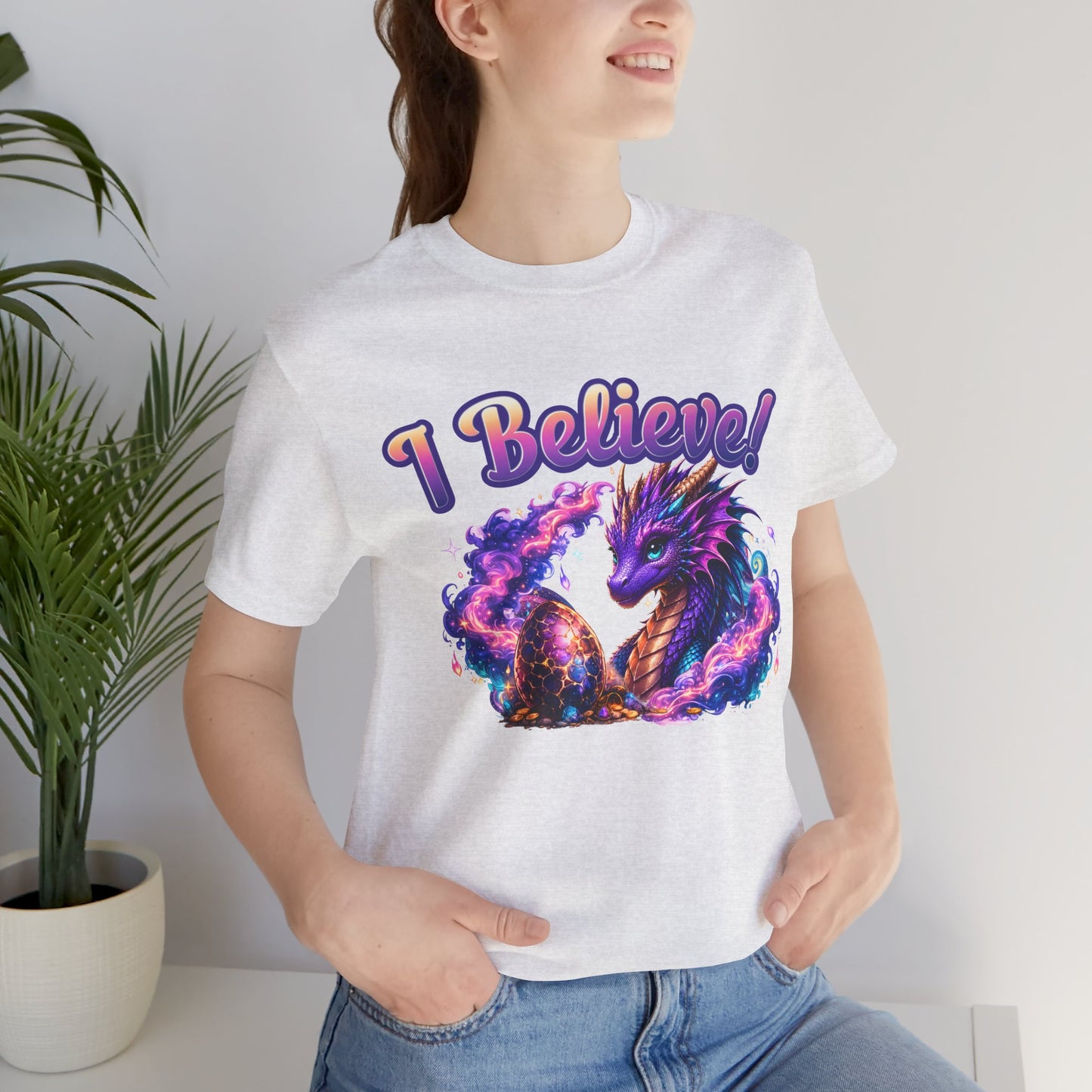 I Believe! Dragon Fantasy T-Shirt | Magical Dragon Egg Mythical Creature Graphic Tee