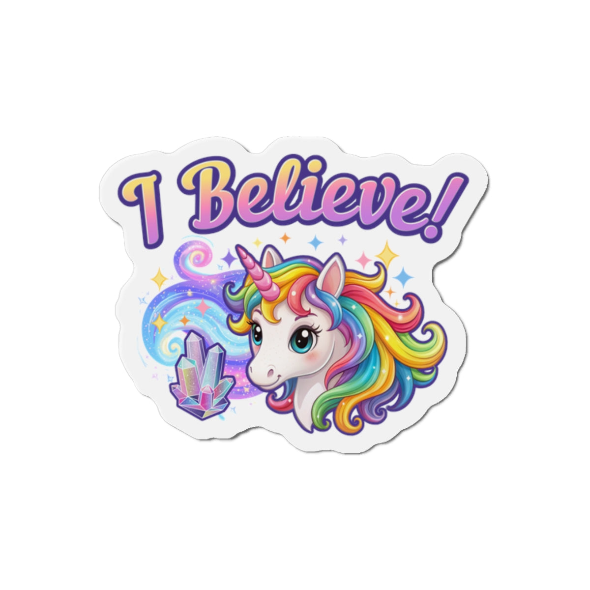 I Believe Unicorn Fantasy Die-Cut Magnet