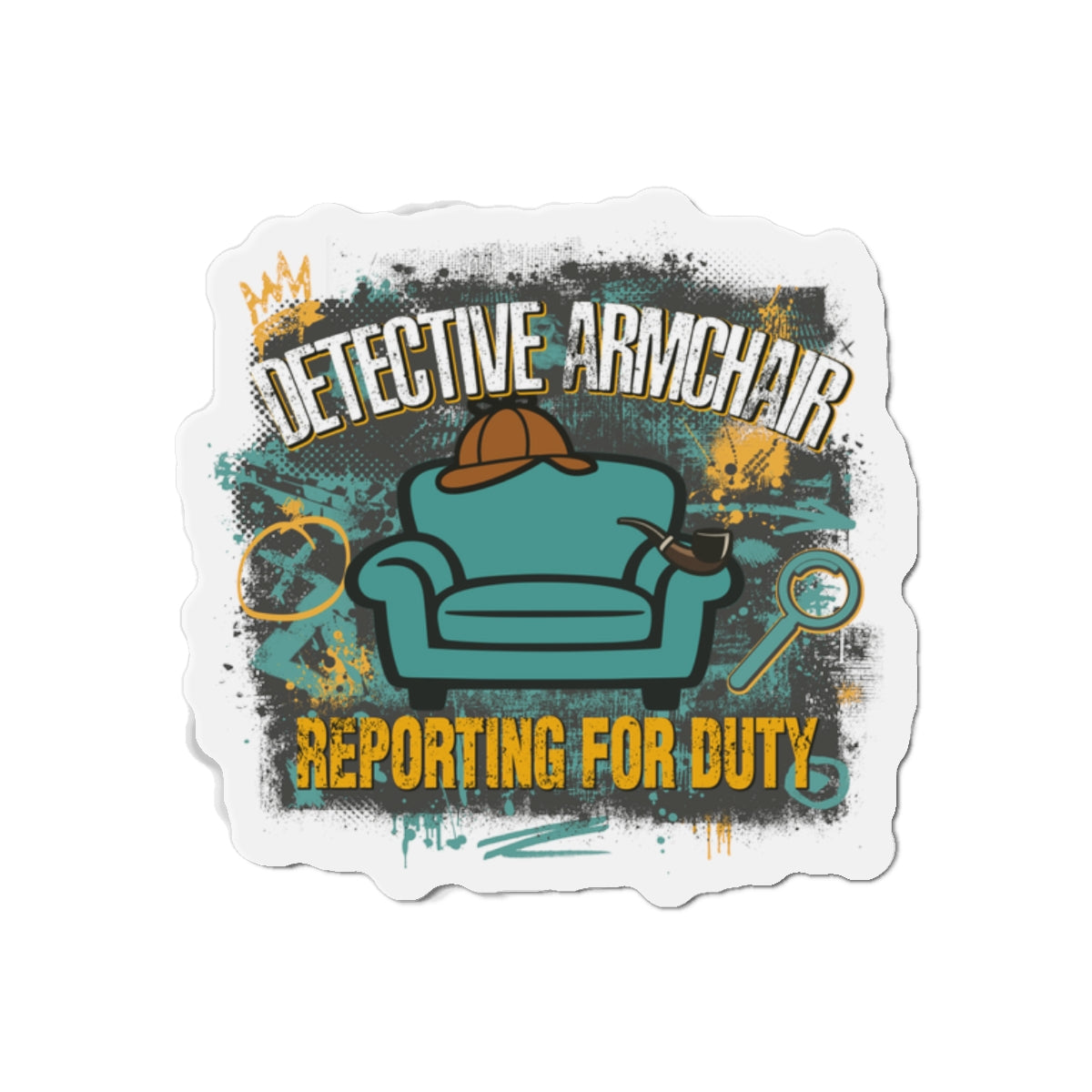 Armchair Detective Reporting for Duty True Crime Die-Cut Magnet
