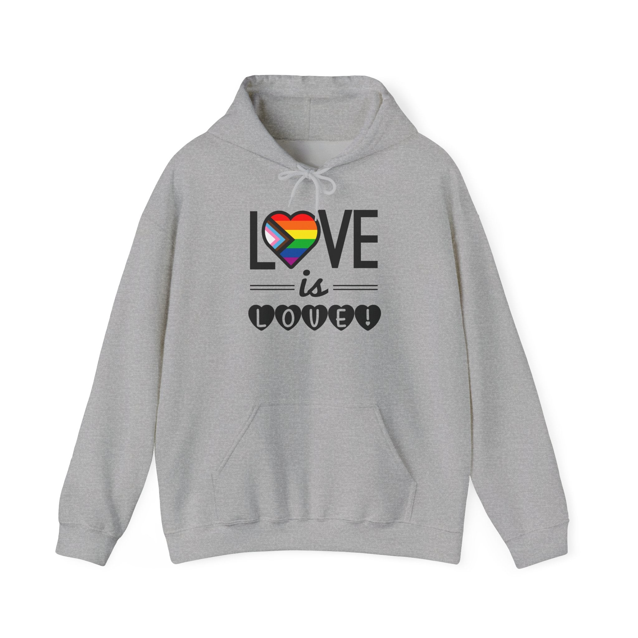 Love Is Love Hoodie — Rainbow Heart Pride Pullover
