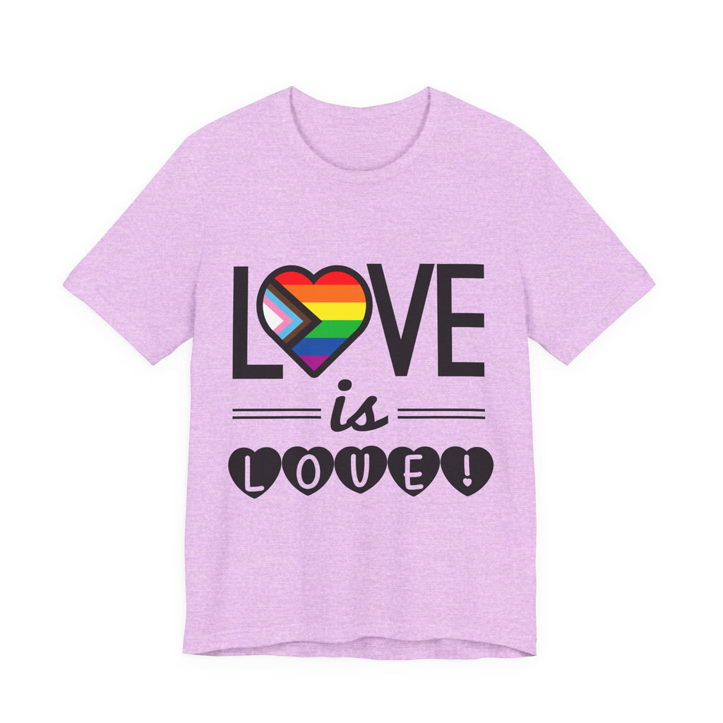 Love Is Love T-Shirt — Rainbow Heart Pride Tee