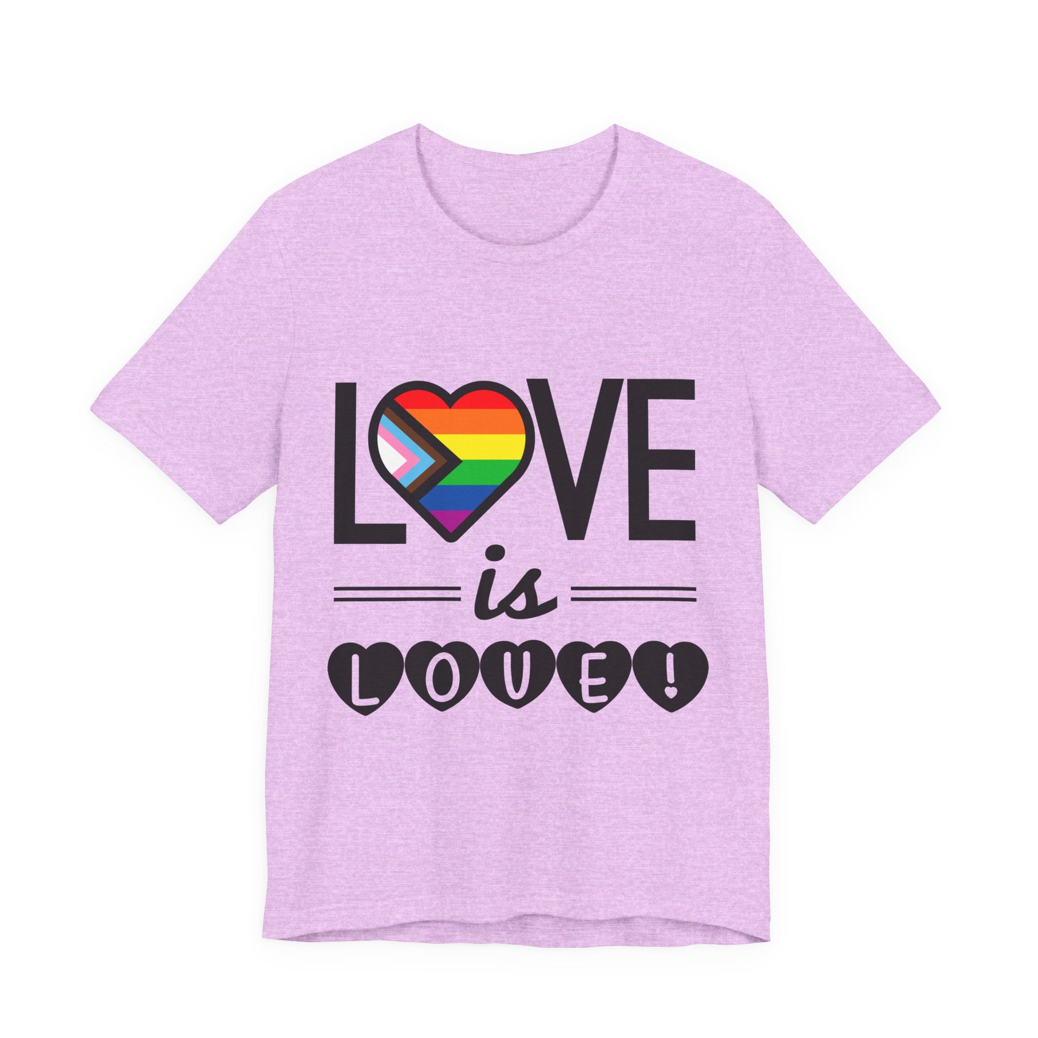 Love Is Love T-Shirt — Rainbow Heart Pride Tee